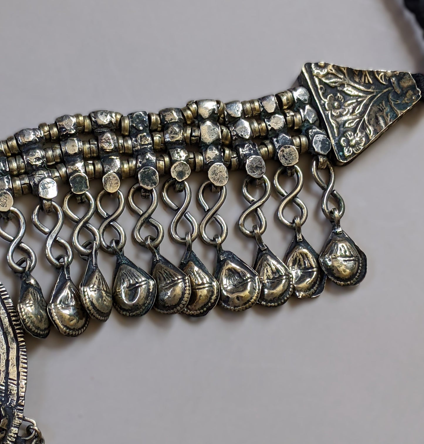 Vintage Kashmiri Choker Polished Restrung Unique Tribal Jewelry (16276)