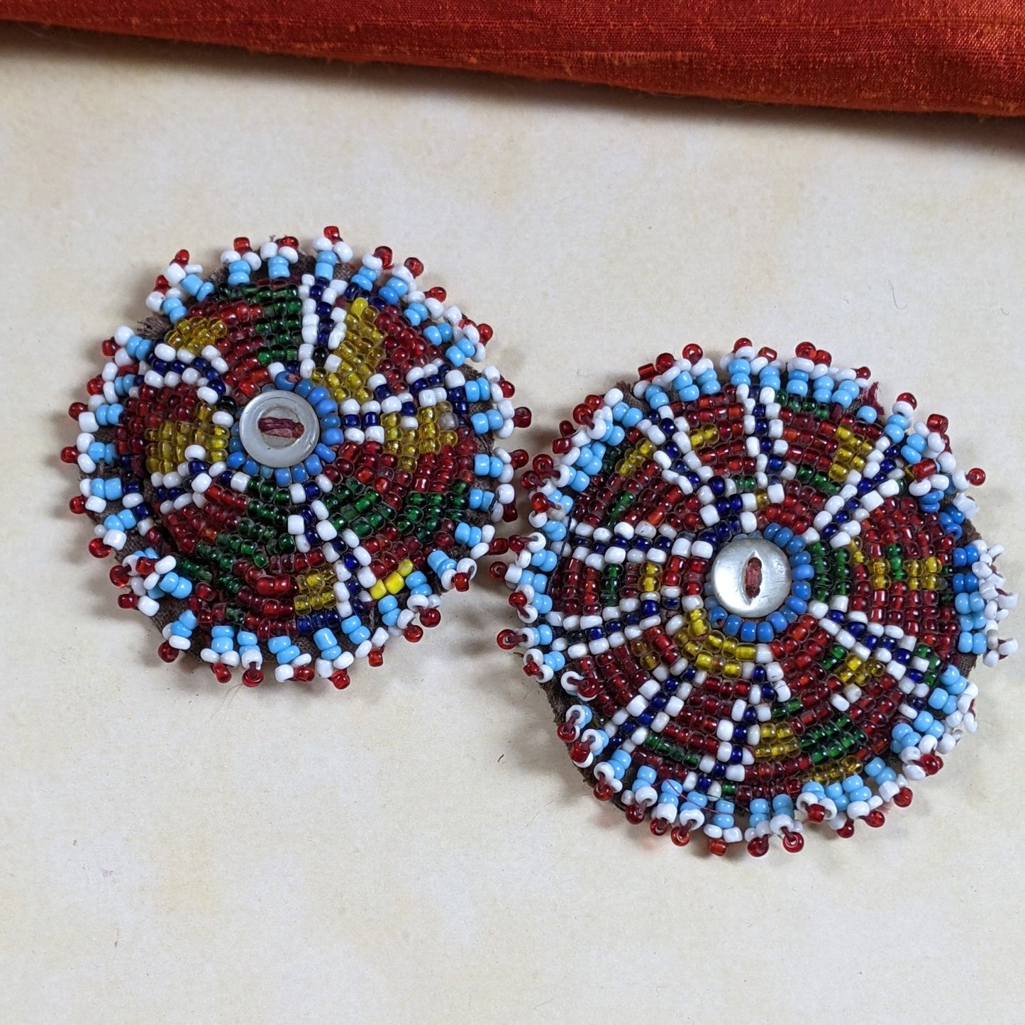 Matching Vintage Kuchi Tribal Beaded Gul Domed (16126)