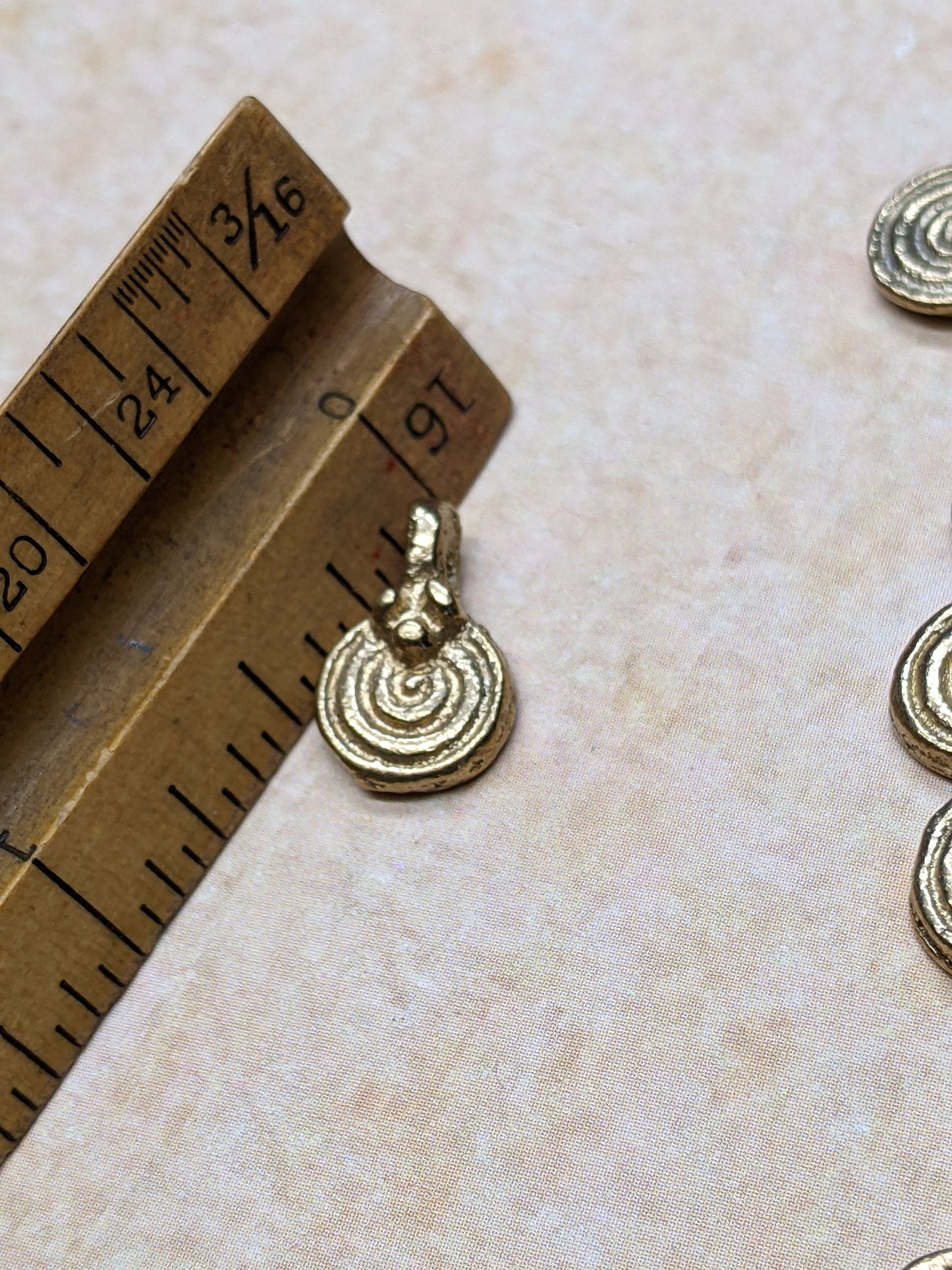 Golden Brass Spiral Charms 11x9mm Jewelry Macramé Supplies Pick Quantity