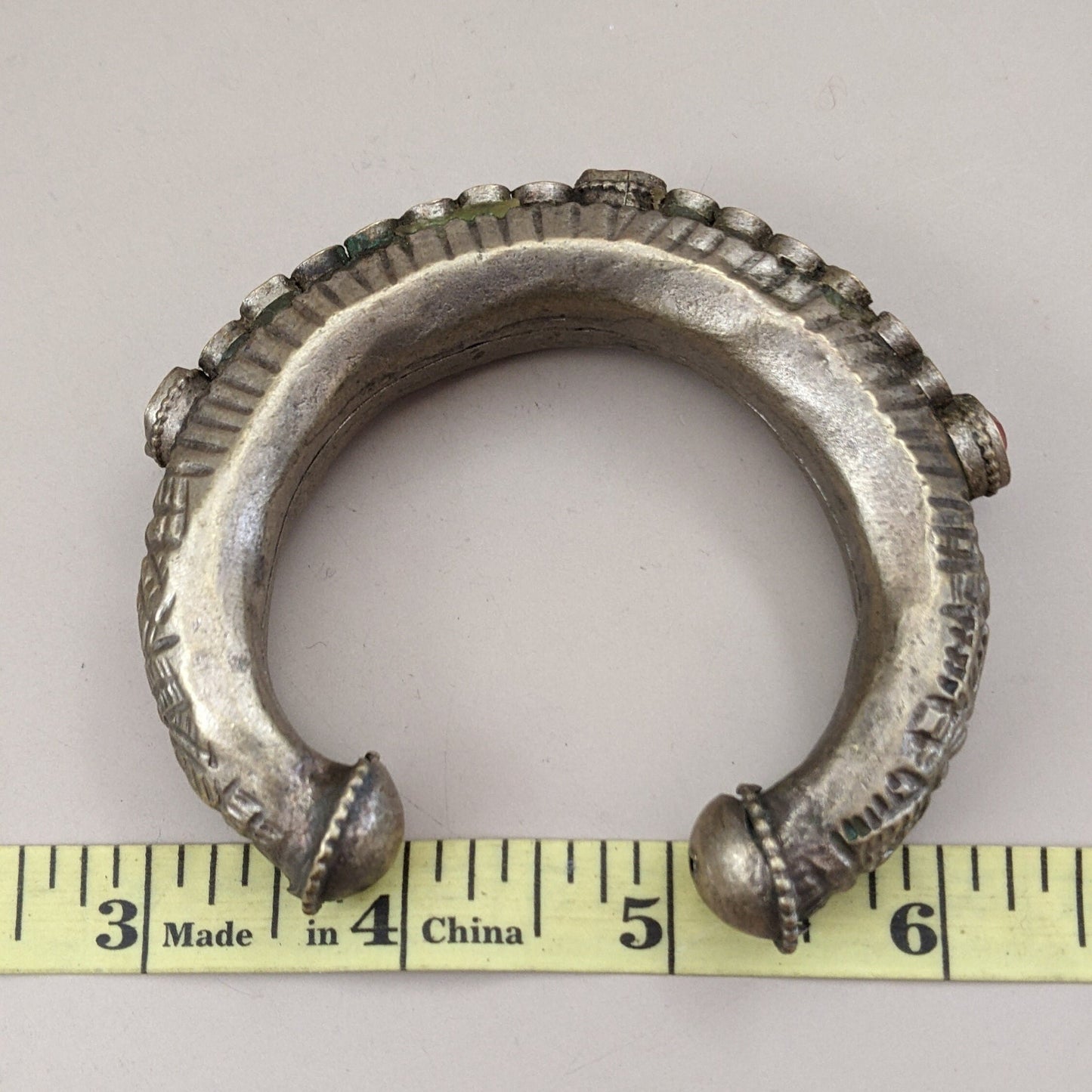 Vintage Tribal Cuff from Baluchistan C-Shape Jewelry 6.25" Wrist (15559)