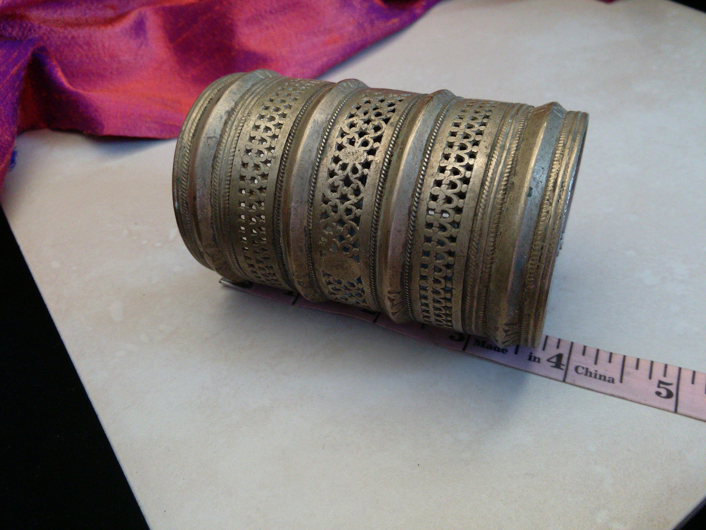 Vintage Afghan Kuchi Pashtun Cuff Does Not Open 6.5" HAND SIZE (#14174)