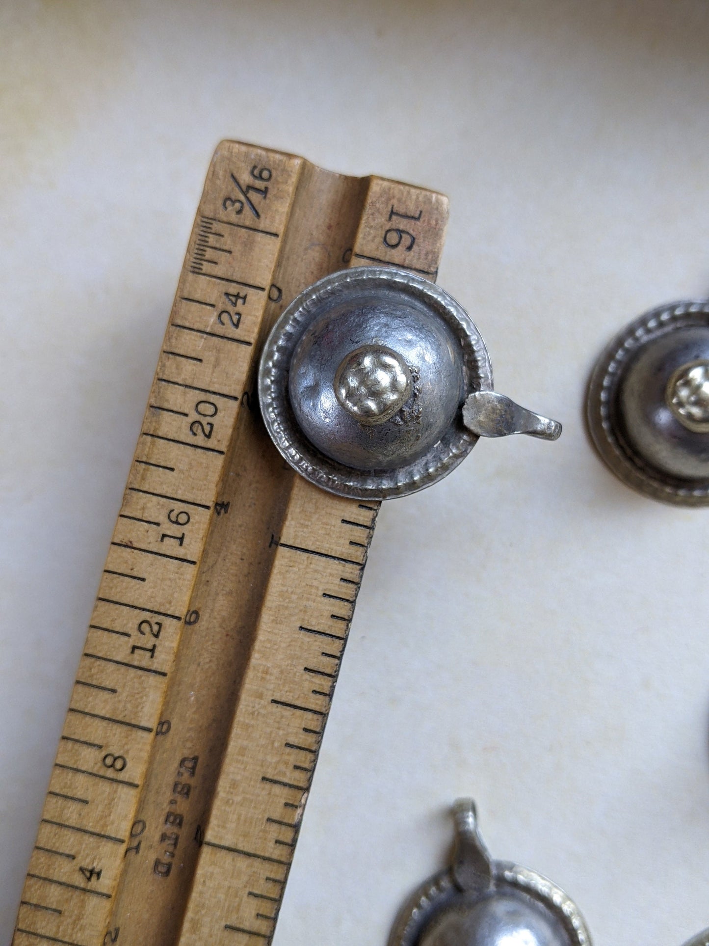 Vintage Turkoman Buttons with Bails 12 Pieces (17174)