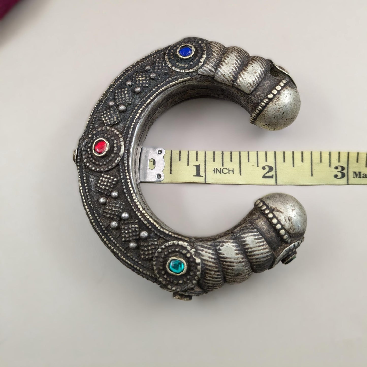 Small Narrow Vintage Tribal Cuff Afghan Waziri Bracelet 5.75" Wrist Size Please Read Description (16710)