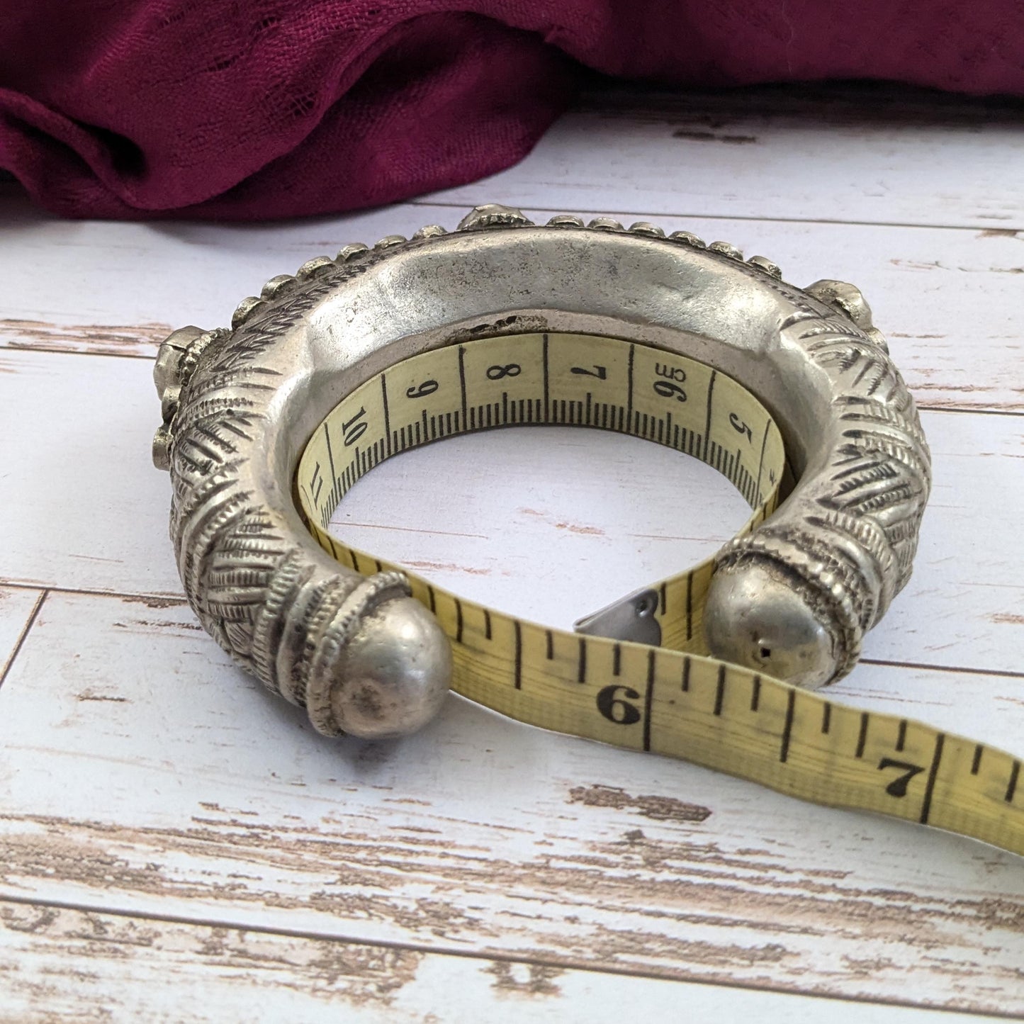 Vintage Baluch Tribal Cuff Small Ethnic Adornment 5.75" Wrist (16939)