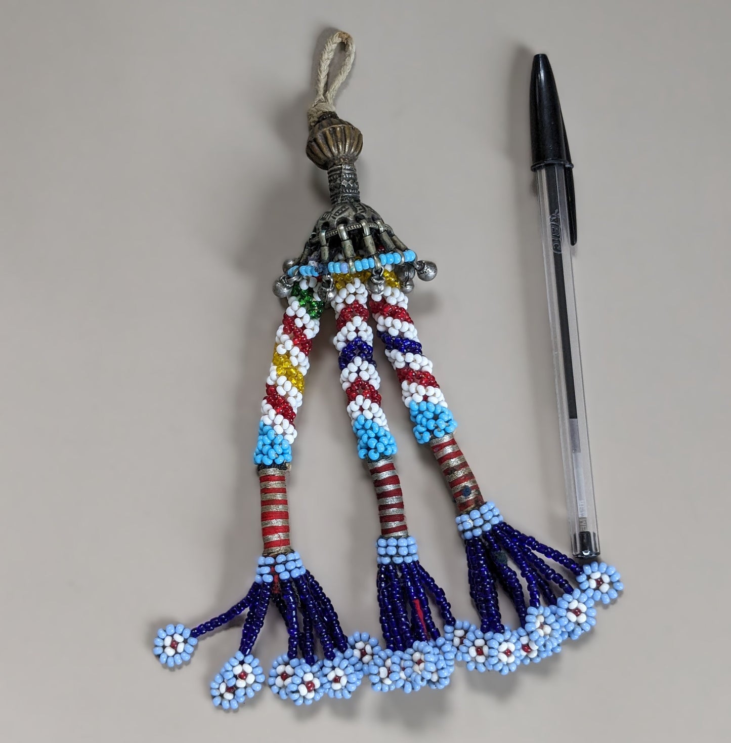 Beaded Tribal Tassel from Baluchistan Ethnic Adornment 8" (16321)