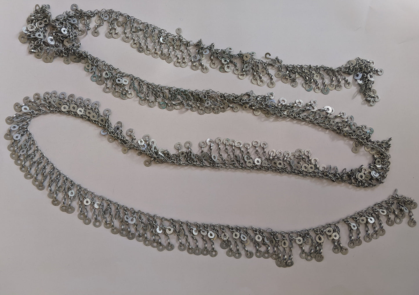 Two-Row Vintage Kuchi Tribal Jewelry Chain 84" Long x 1.5" No Gaps (15595)