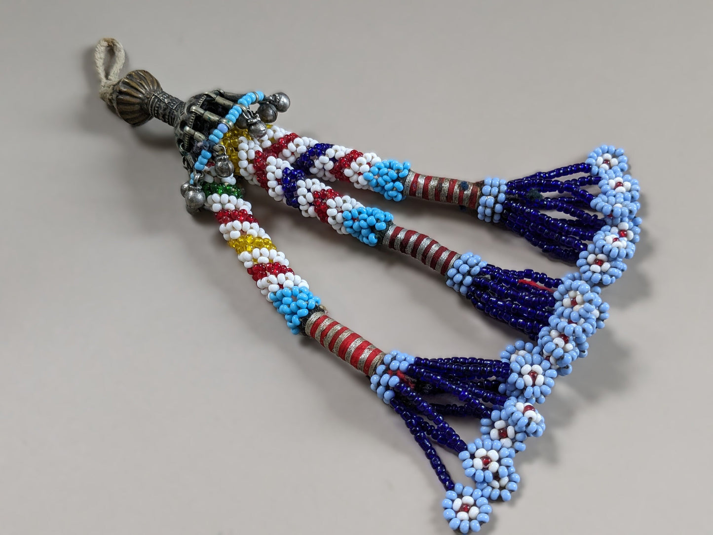 Beaded Tribal Tassel from Baluchistan Ethnic Adornment 8" (16321)