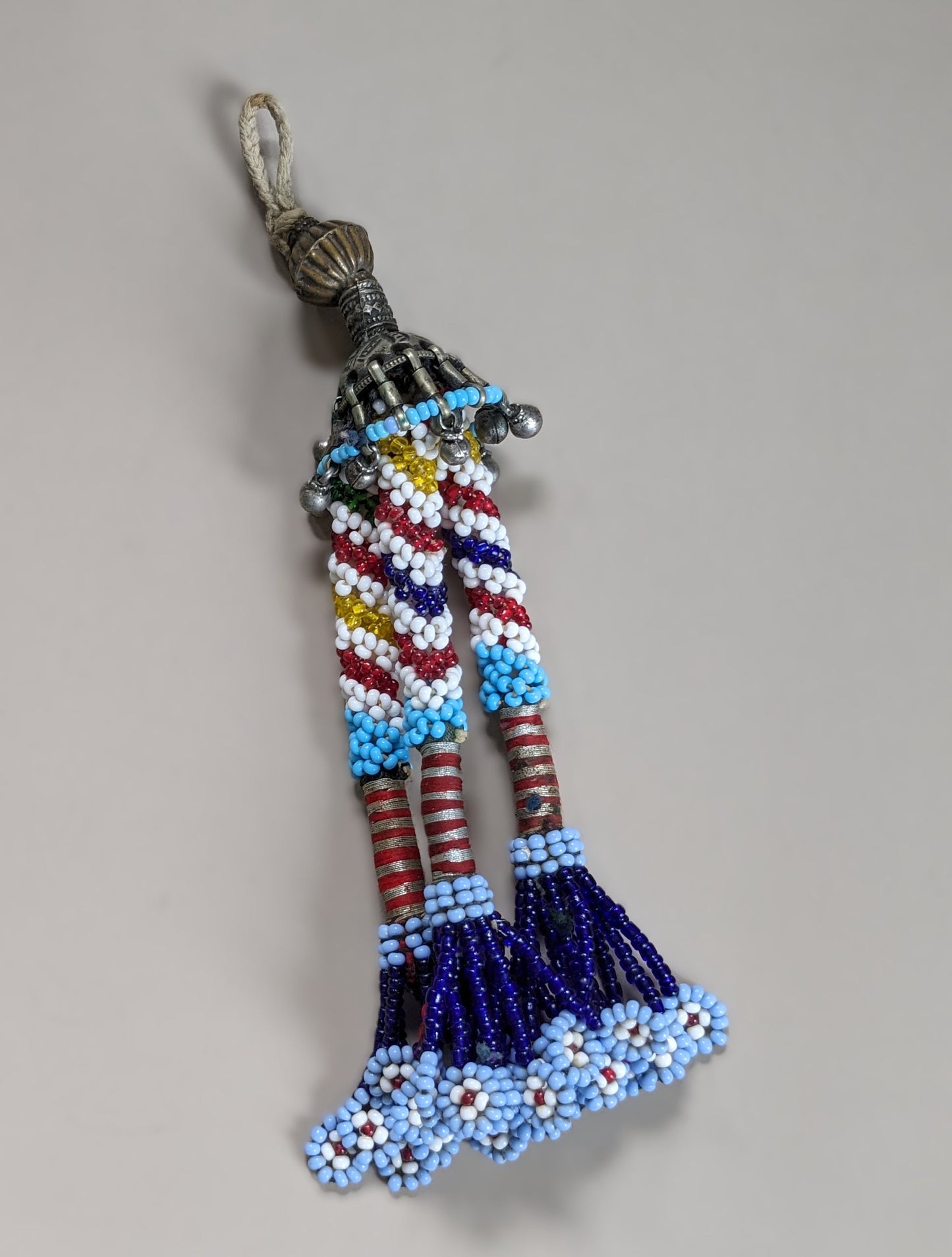 Beaded Tribal Tassel from Baluchistan Ethnic Adornment 8" (16321)