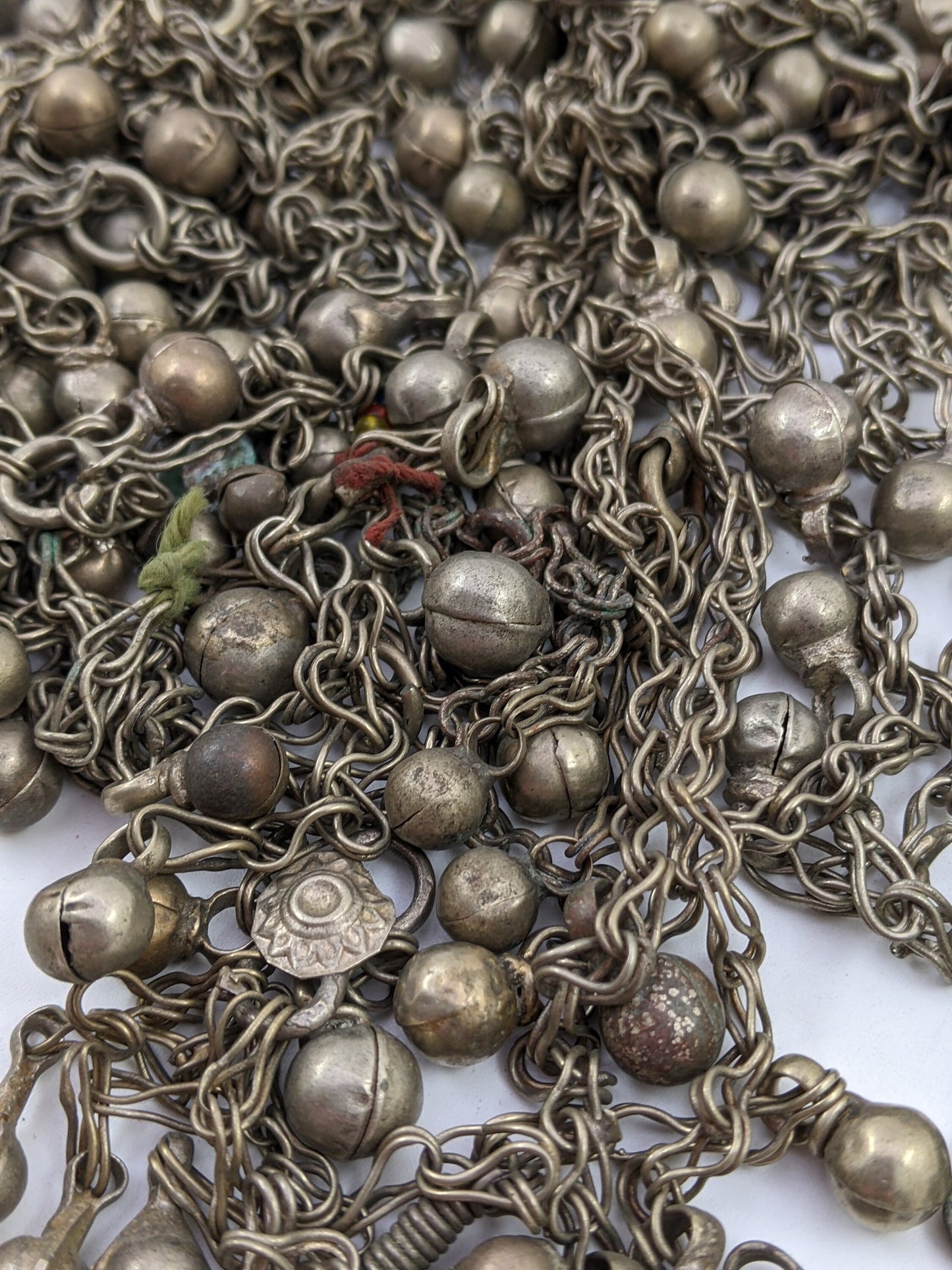 ONE POUND Wholesale Vintage Tribal Bauble 5 - 9mm Many with Chain Attached (#14255)