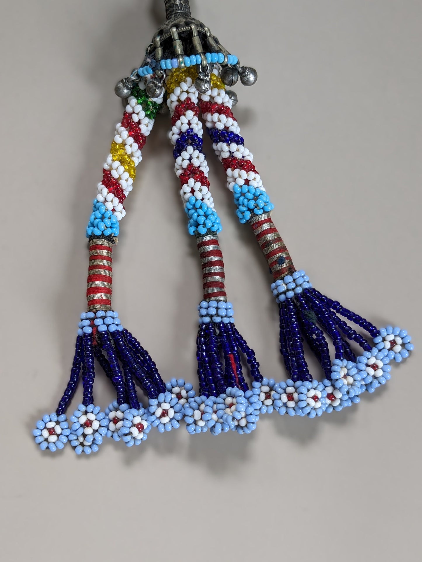 Beaded Tribal Tassel from Baluchistan Ethnic Adornment 8" (16321)