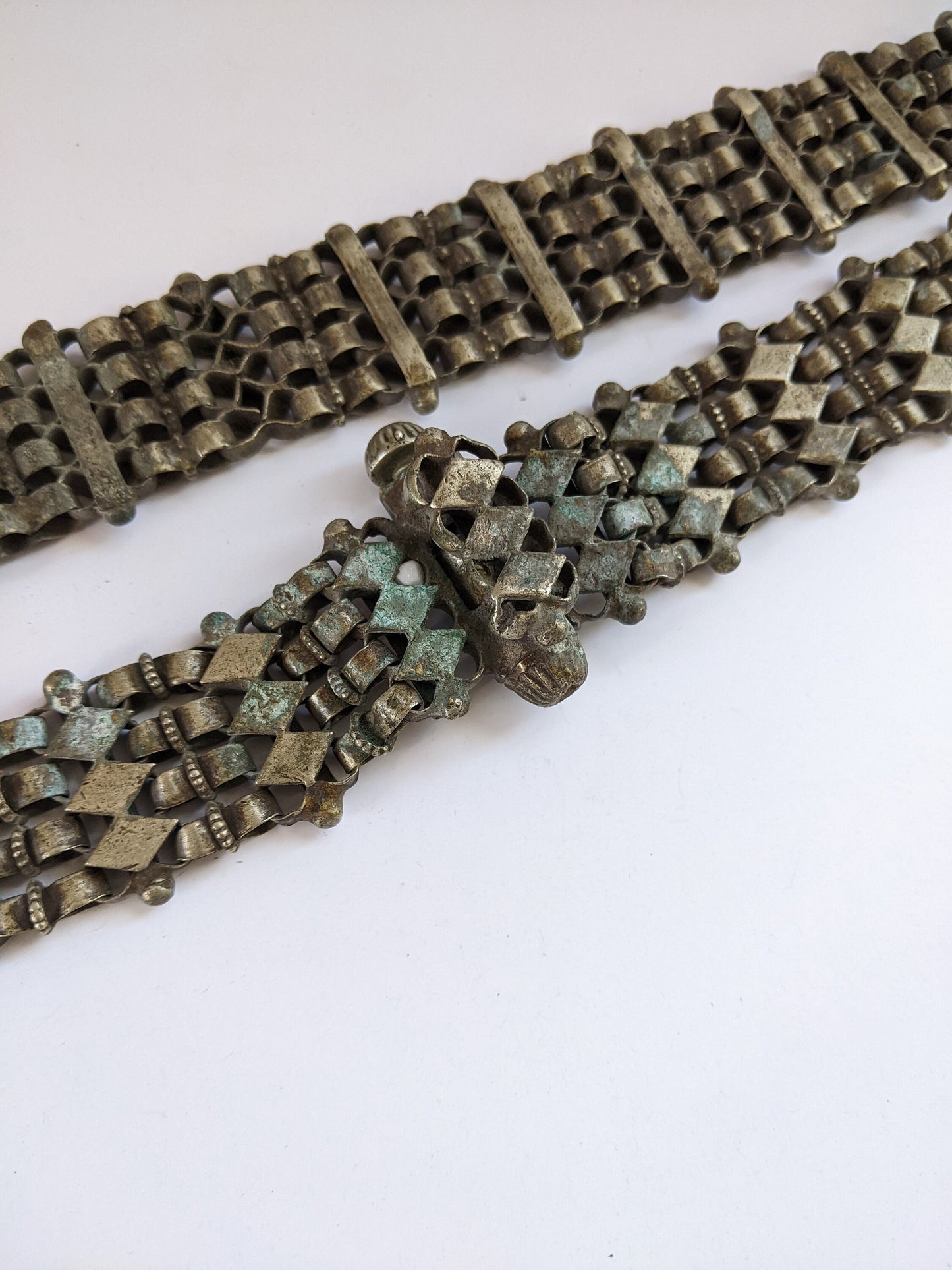 Vintage Banjara Belt Tribal Adornment Kutch Rabari 35" Verdigris (#14613)