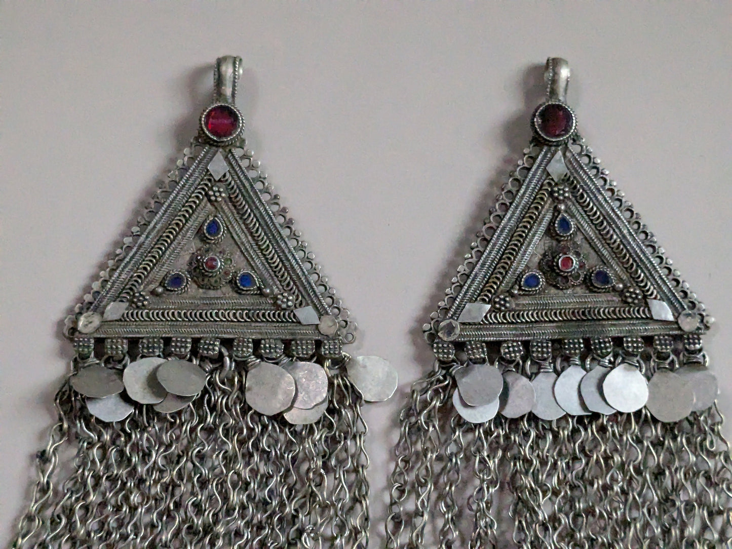 Matching Vintage Kuchi Tribal Pendants Hair Jewelry Large Adornment (16366)