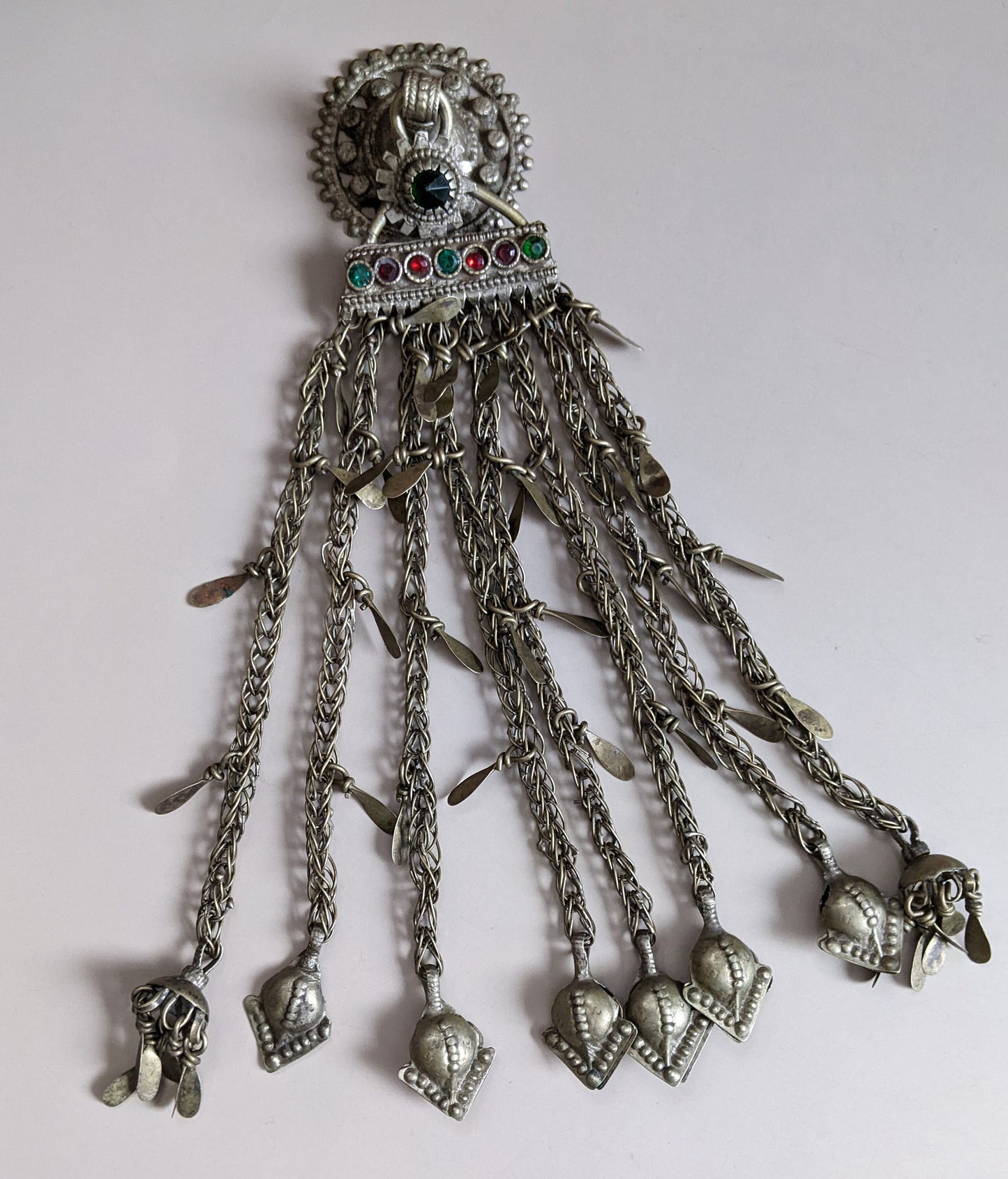 Vintage Kuchi Pendant Unique Jingling Tribal Adornment 8" (15302)