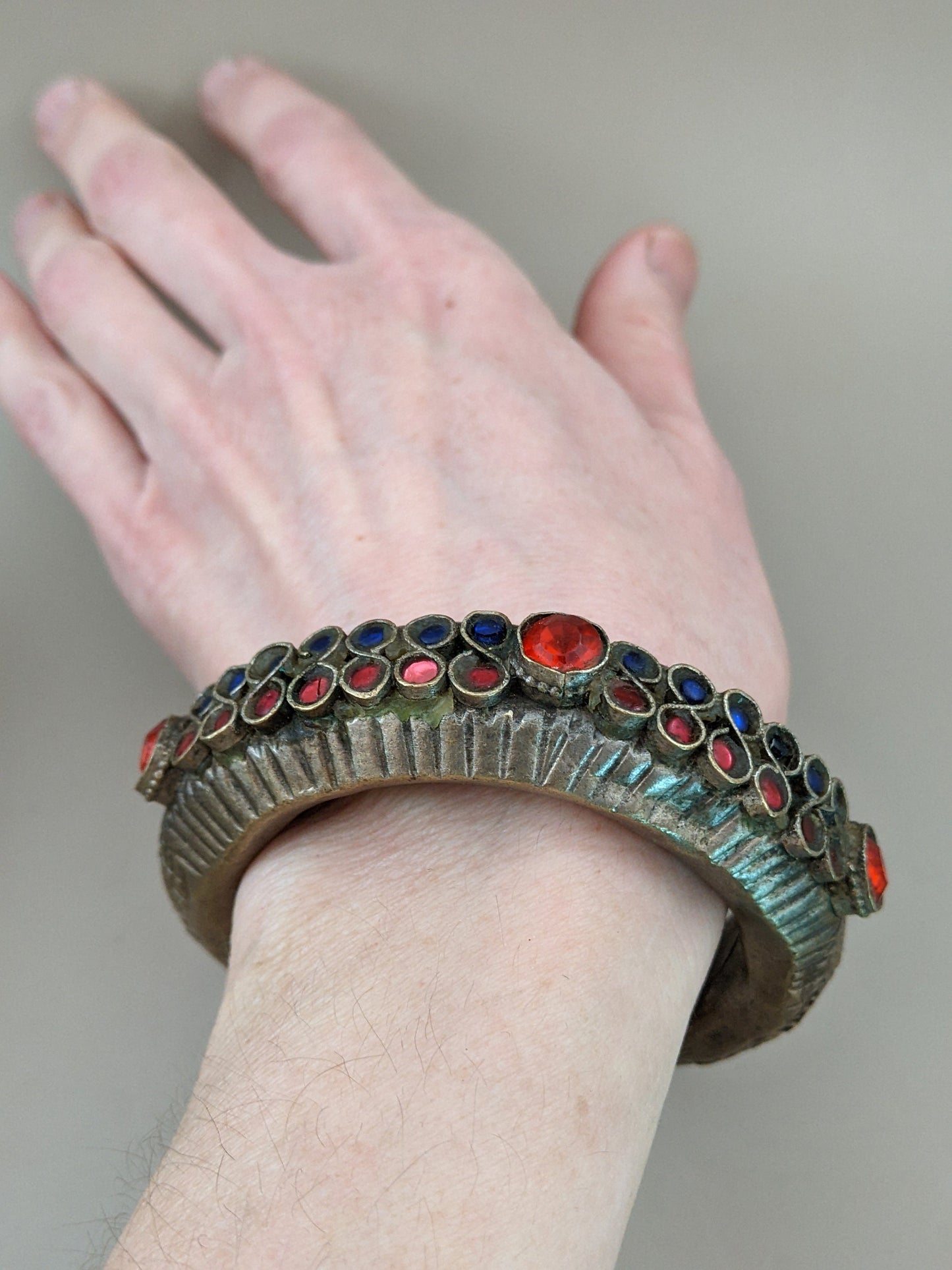 Vintage Tribal Cuff from Baluchistan C-Shape Jewelry 6.25" Wrist (15559)