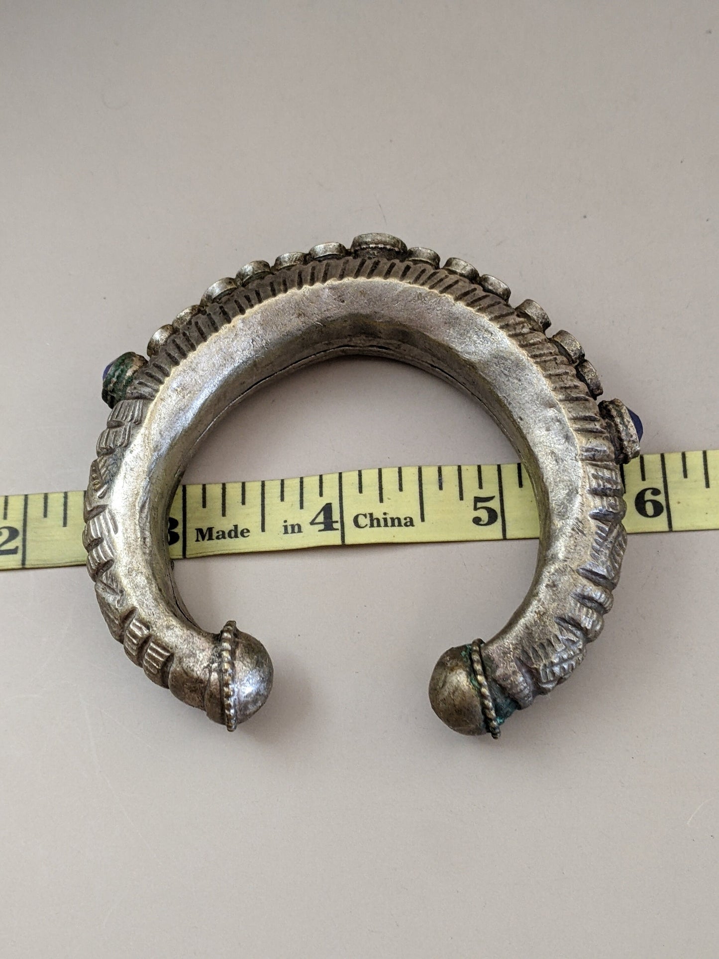 Vintage Small Tribal Cuff from Baluchistan C-Shape Jewelry 6.5" Wrist (15566)