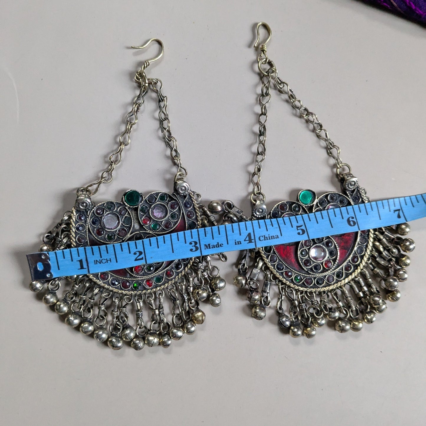 Matching Pair Vintage Kuchi Tribal Hair Pendants Tikka Jhoomer Polished (16389)