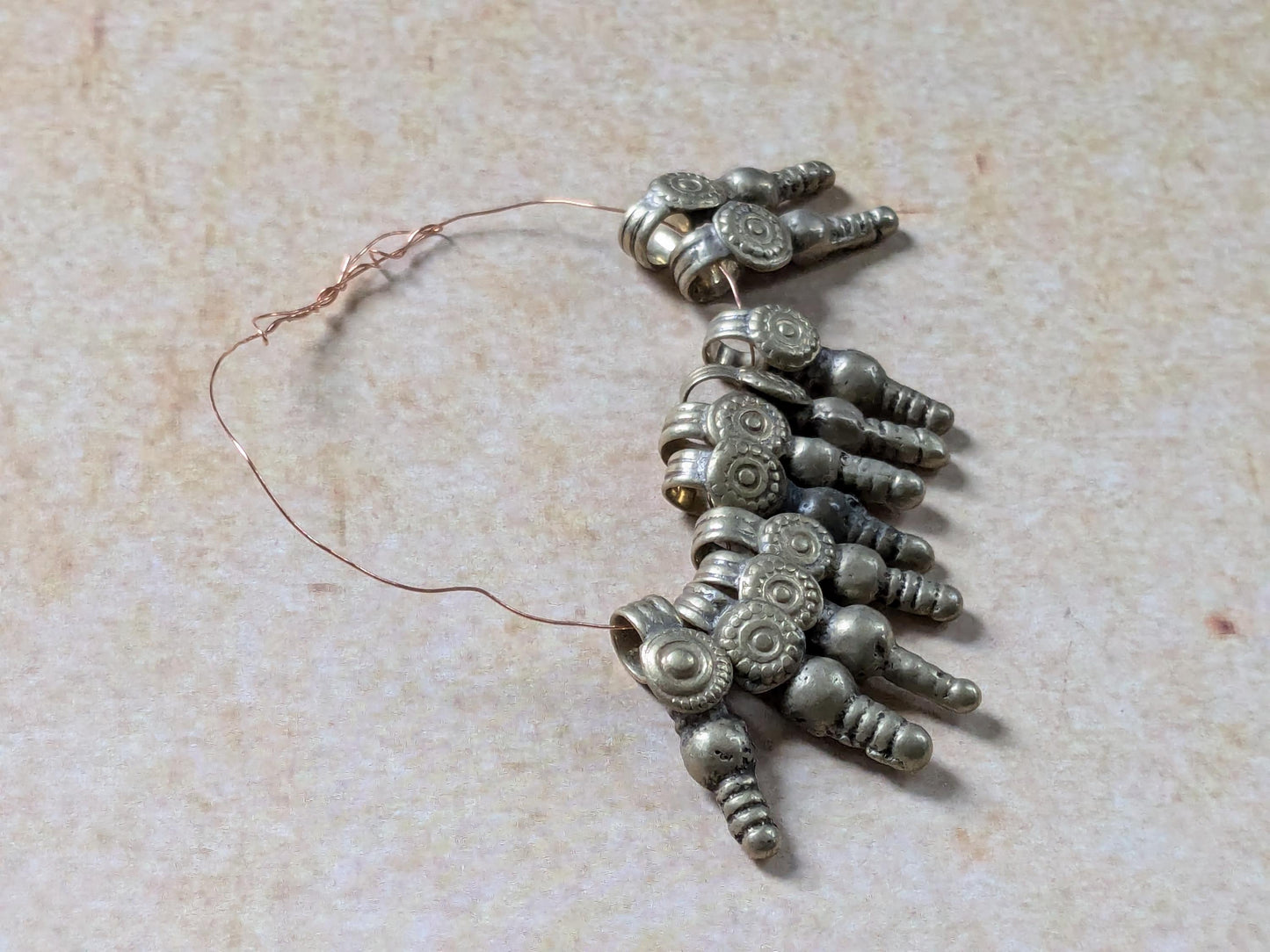 Vintage Tribal Spacer Charms Rustic Ethnic Findings 10 Charms (17069)