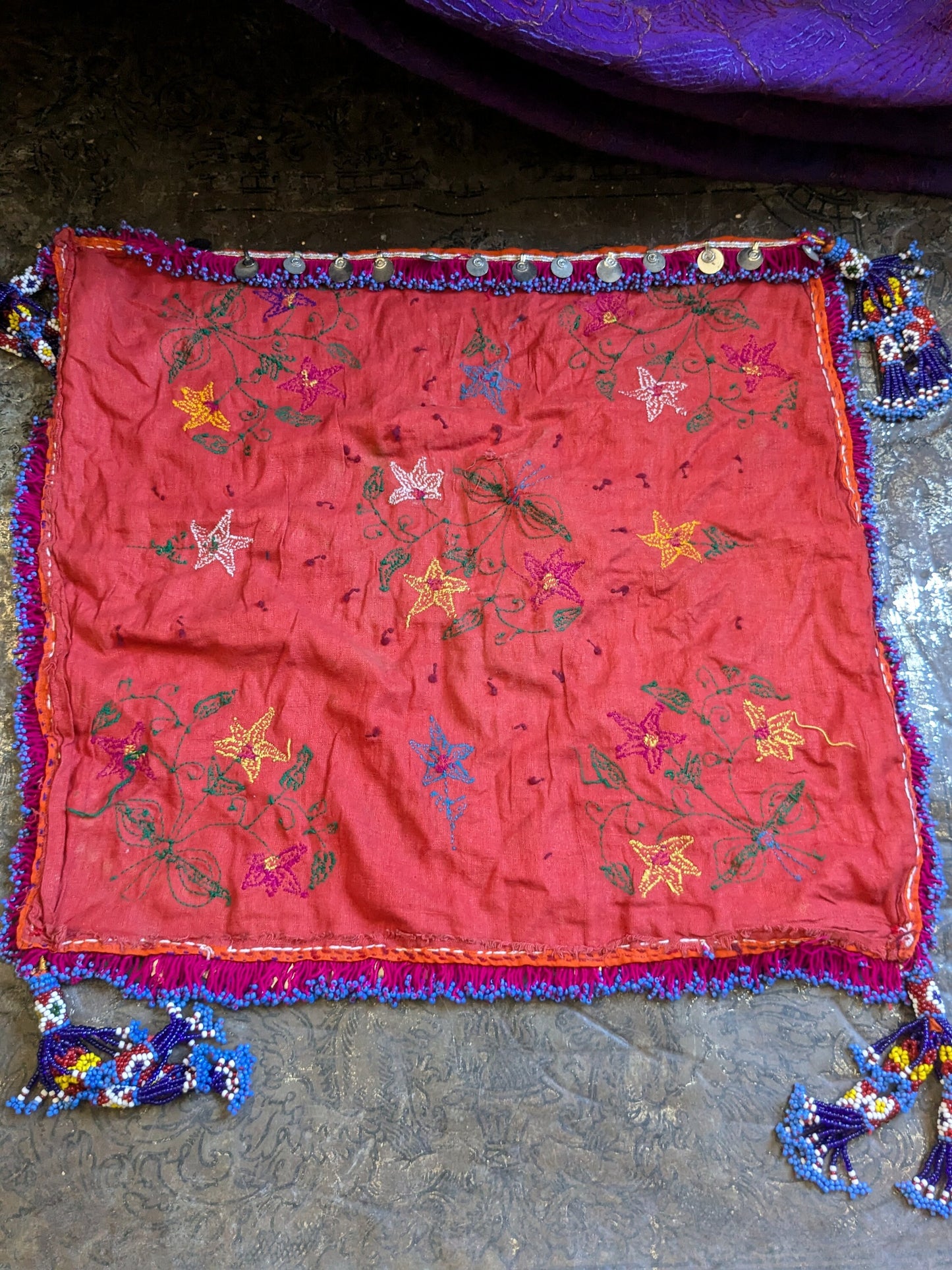 Pashtun or Baloch Dasmaal Desmal Dismal Vintage Textile Tribal Wedding Veil (16415)