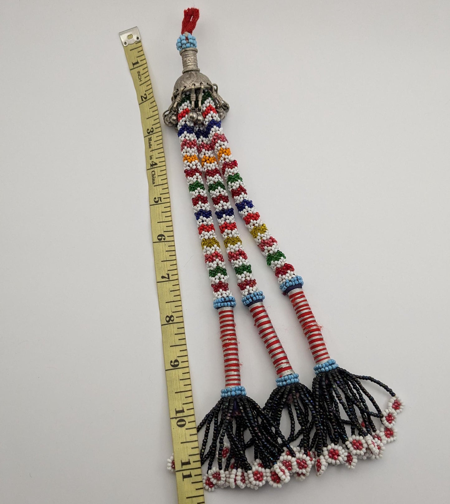 Beaded Tribal Tassel from Baluchistan Ethnic Adornment 11.5" (17161)