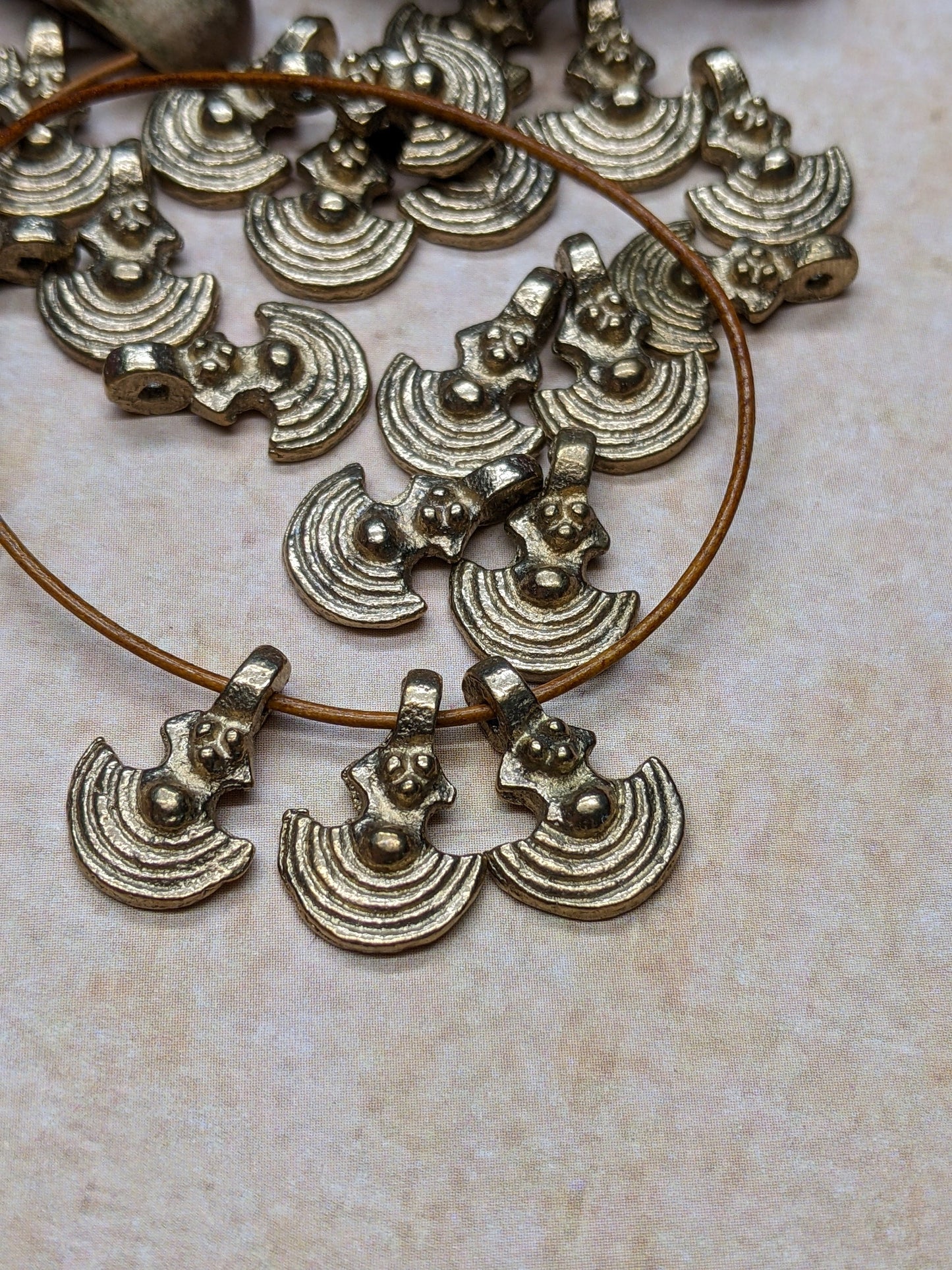 Golden Brass Charms 15x11mm Jewelry Macramé Supplies Pick Quantity