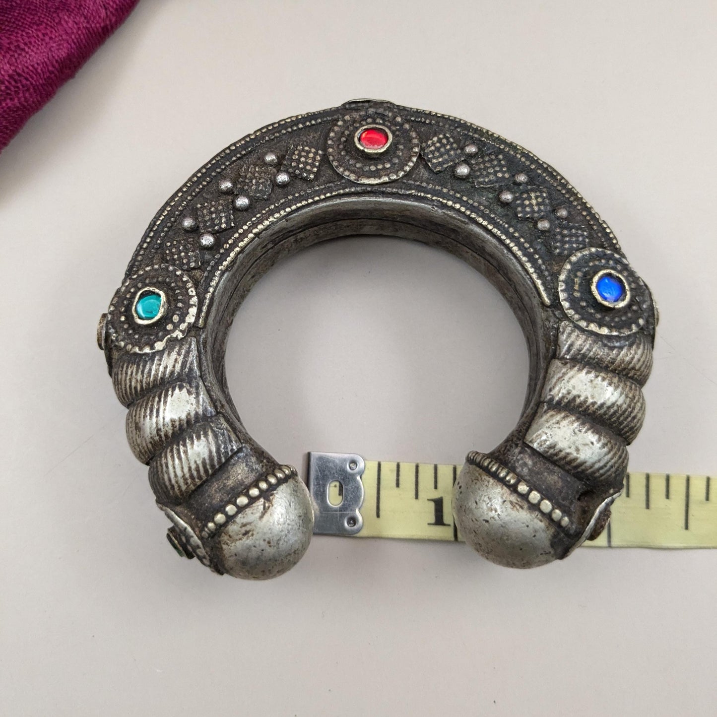 Small Narrow Vintage Tribal Cuff Afghan Waziri Bracelet 5.75" Wrist Size Please Read Description (16710)