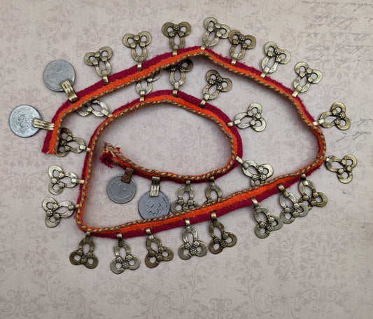 Vintage Kashmiri Tribal Findings Charms 28 Pieces 24.5" Trim (#13789)