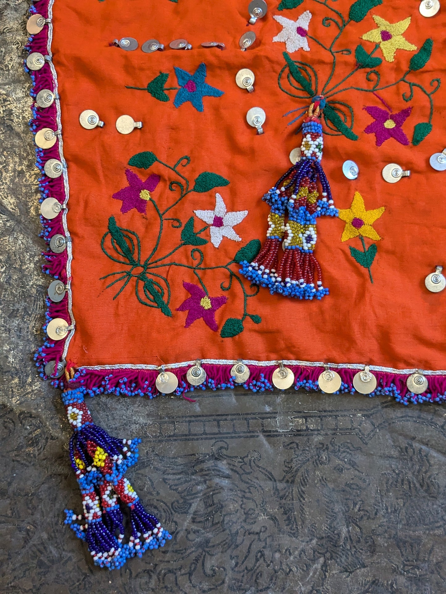 Pashtun or Baloch Dasmaal Desmal Dismal Vintage Textile Tribal Wedding Veil (16415)