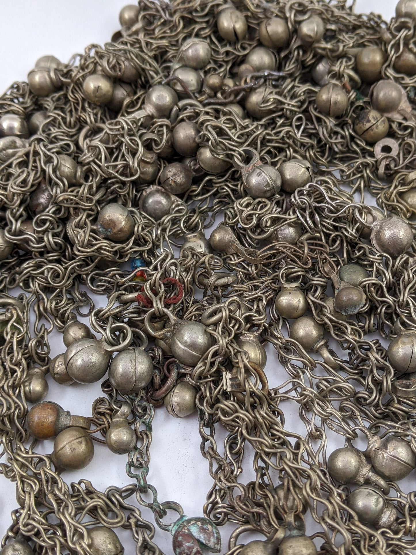 ONE POUND Wholesale Vintage Tribal Bauble 5 - 9mm Many with Chain Attached (#14255)