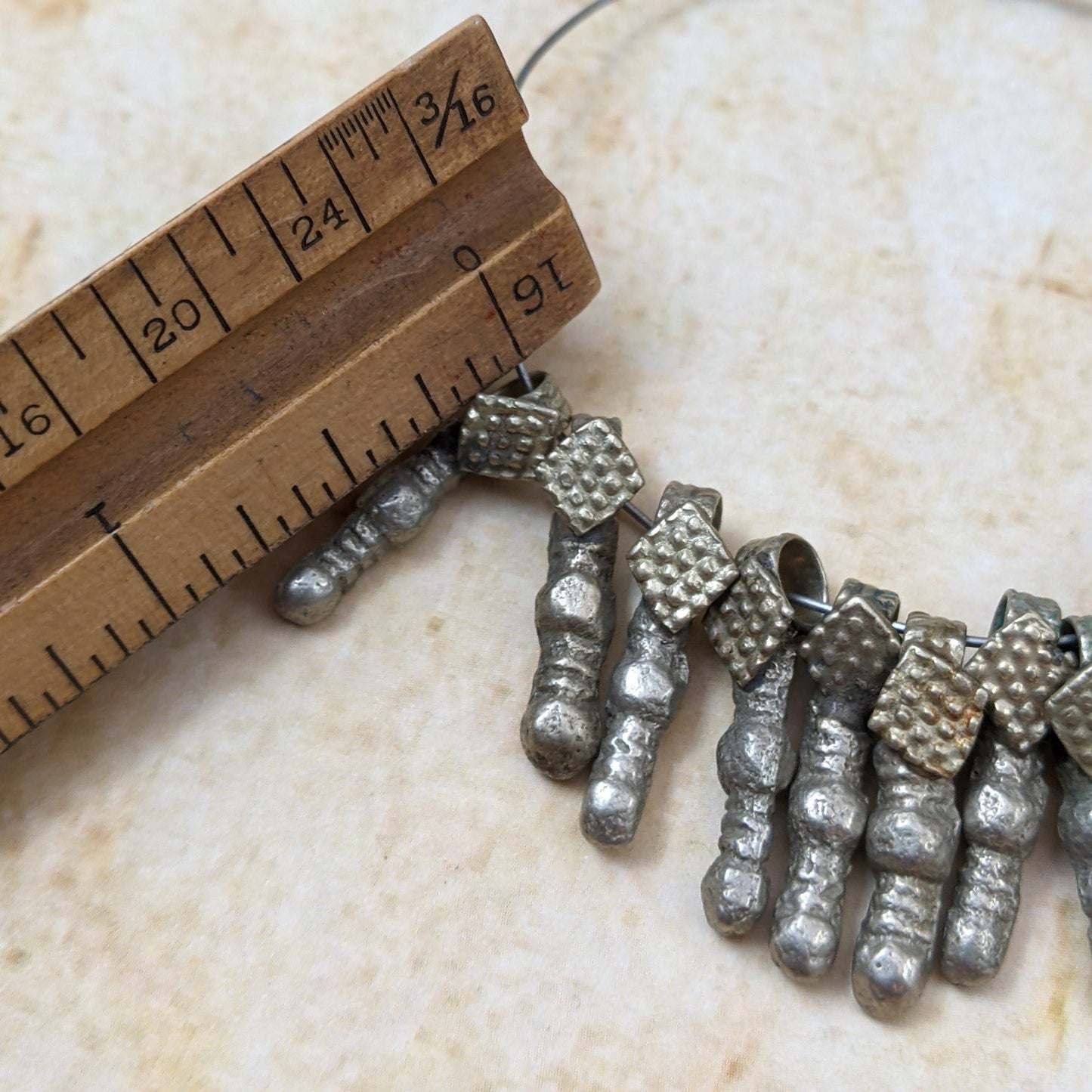 Vintage Kuchi Tribal Jewelry Spacers Charms Buds DIY Supplies 17 Pieces (15101)