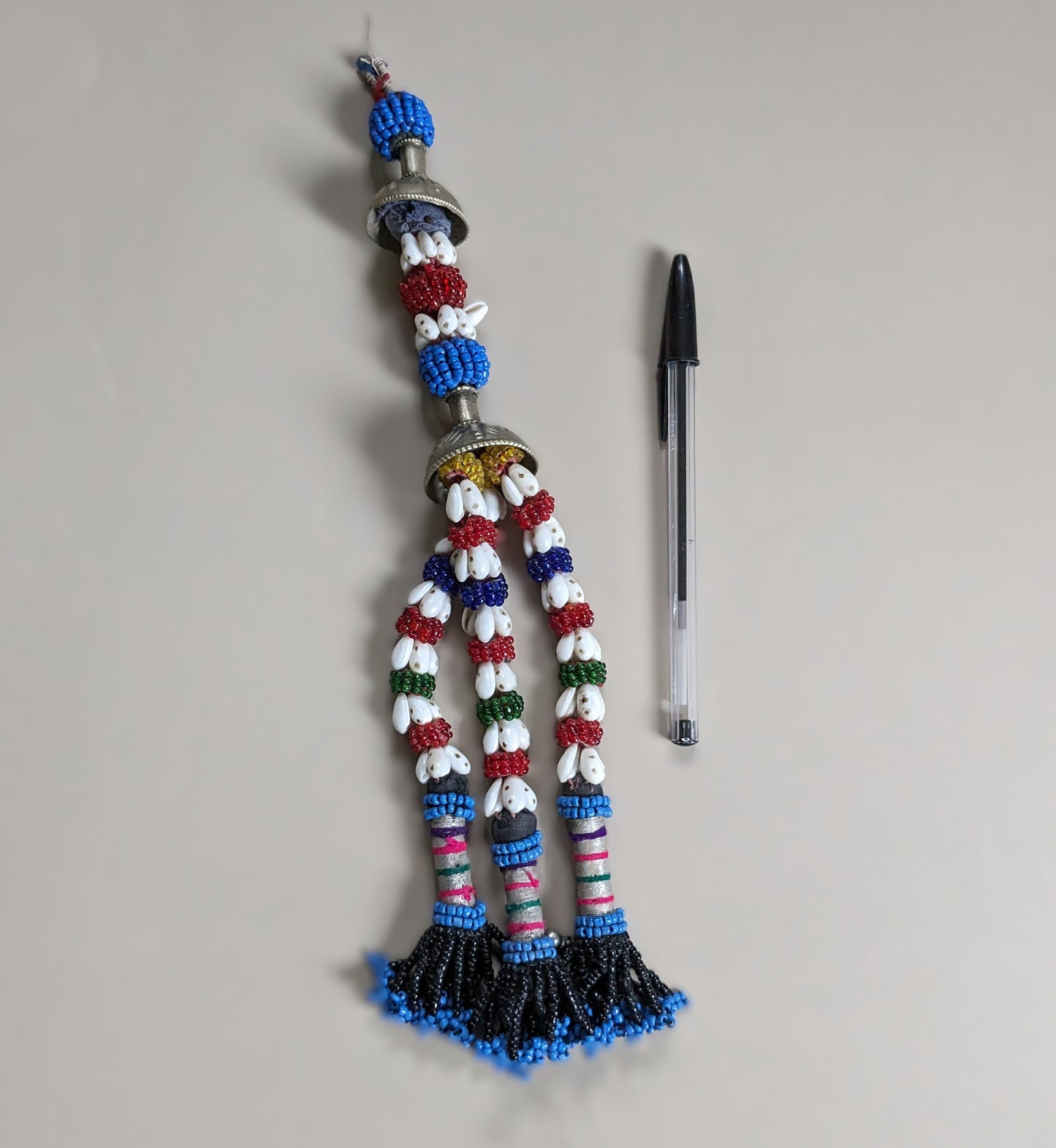 Beaded Tribal Tassel from Baluchistan Ethnic Adornment 12" (16318)