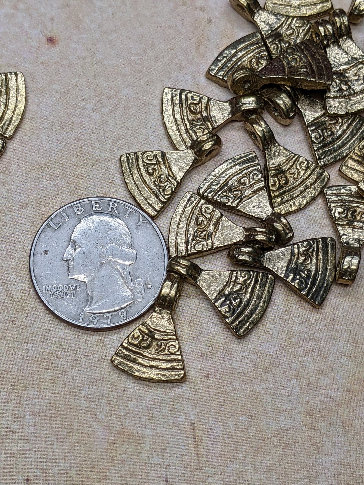 Golden Brass Charms 17 x 13mm Jewelry Macramé Supplies Pick Quantity