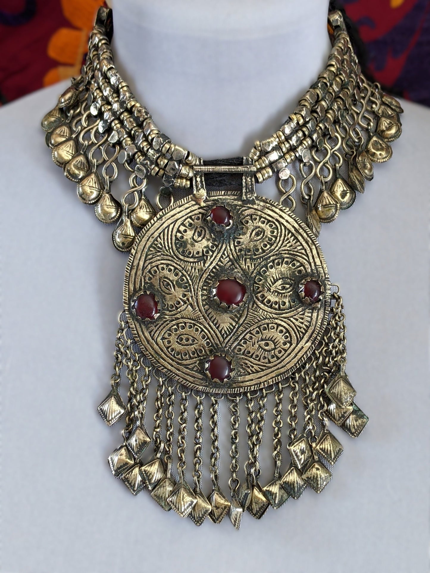 Vintage Kashmiri Choker Polished Restrung Unique Tribal Jewelry (16276)