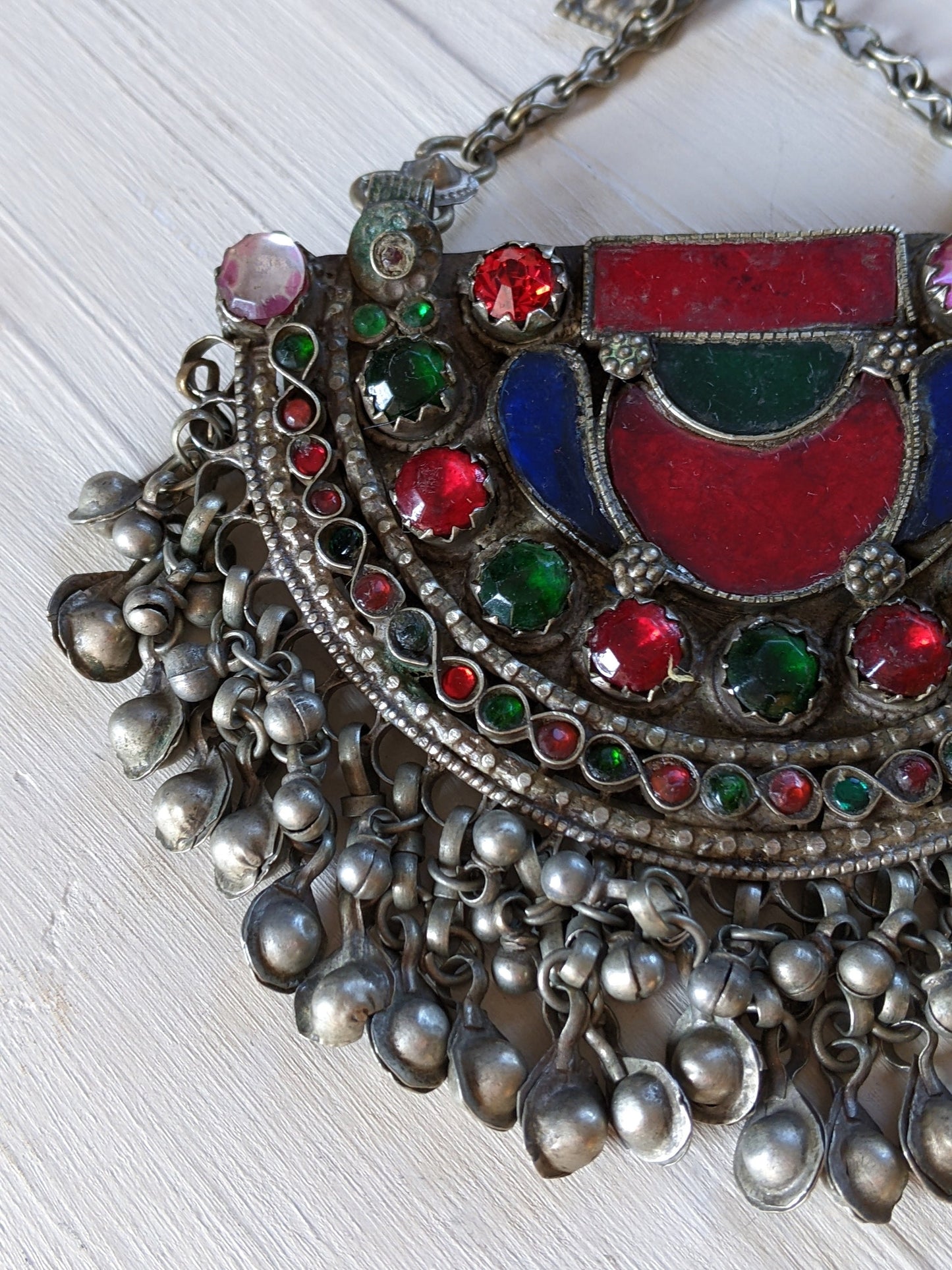 INCREDIBLY LARGE Vintage Kuchi Tribal Headdress Pendant Tikka Jhoomer (#11150)