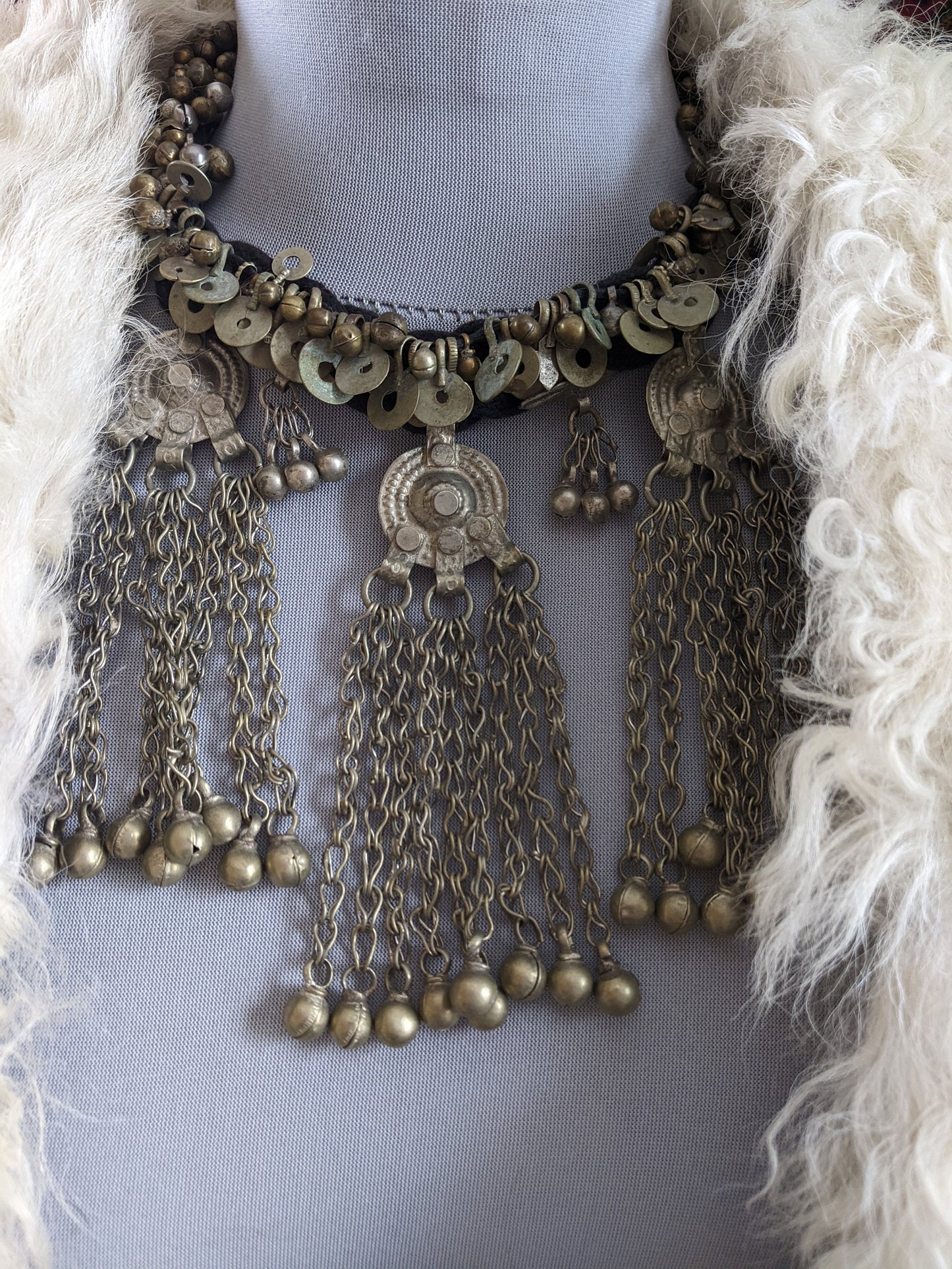 Sculptural Choker Kuchi Baubles Findings Waziri Tribal Pendants Assemblage Jewelry (16004)