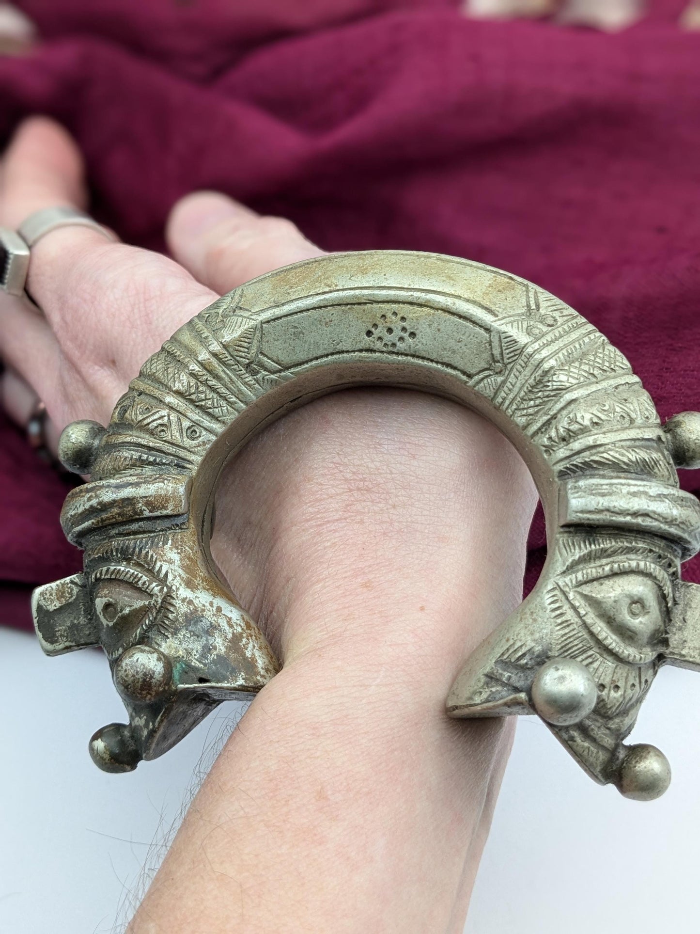 Old Afghan Pakistan Tirah Valley Bracelet Unique Makara 6" (17321)