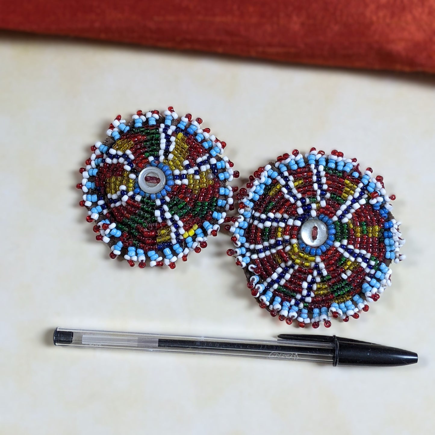 Matching Vintage Kuchi Tribal Beaded Gul Domed (16126)