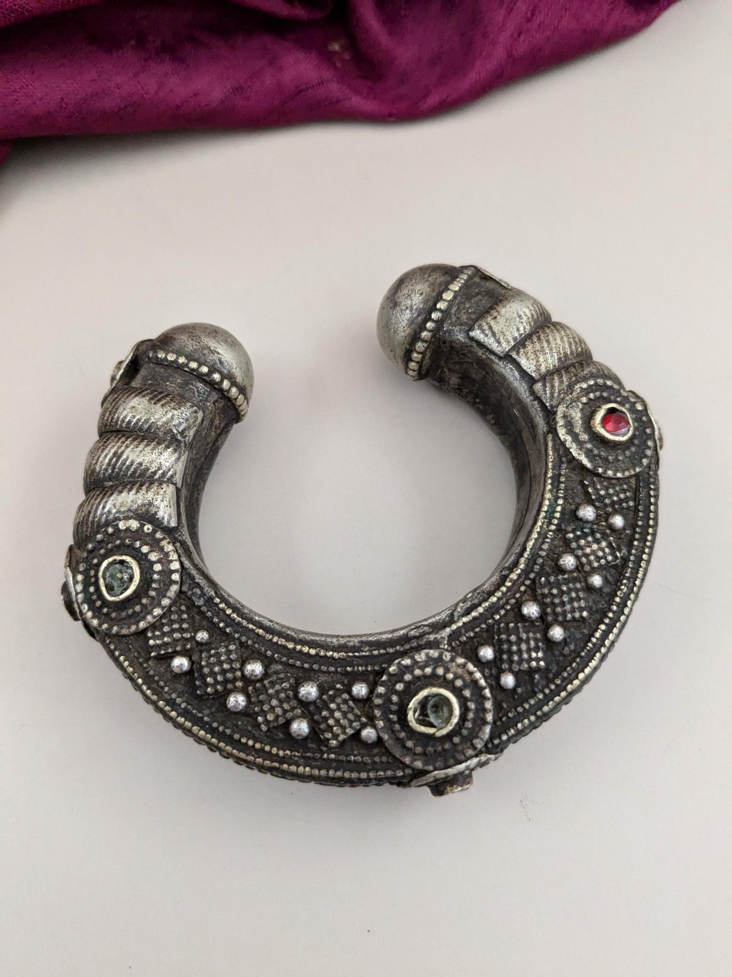 Small Narrow Vintage Tribal Cuff Afghan Waziri Bracelet 5.75" Wrist Size Please Read Description (16710)