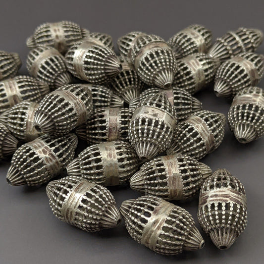 Unique Vintage Silver Beads from Kohistan Pakistan Pick Quantity 25x15mm (15399)