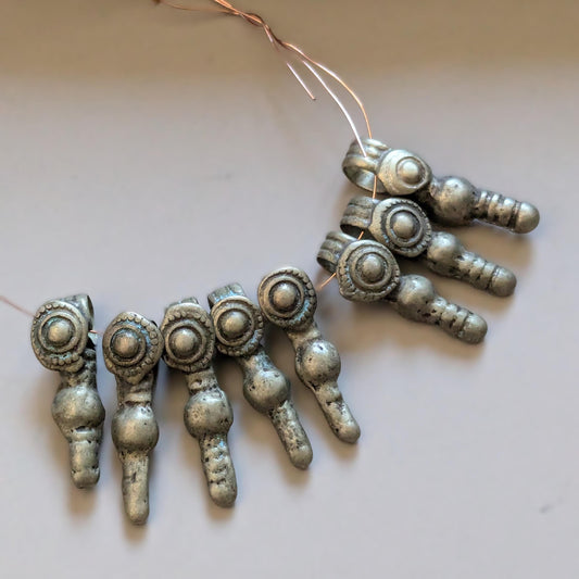 Vintage Tribal Spacer Charms Rustic Ethnic Findings 8 Charms (16708)