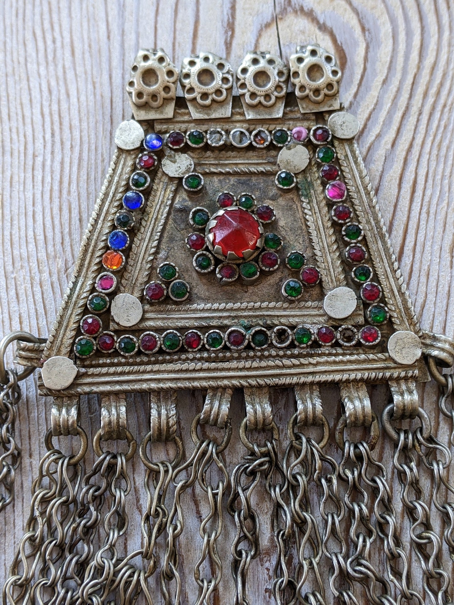 Well-Traveled Vintage Tribal Jewelry Pendant Waziri Ethnic Adornment (#10328)