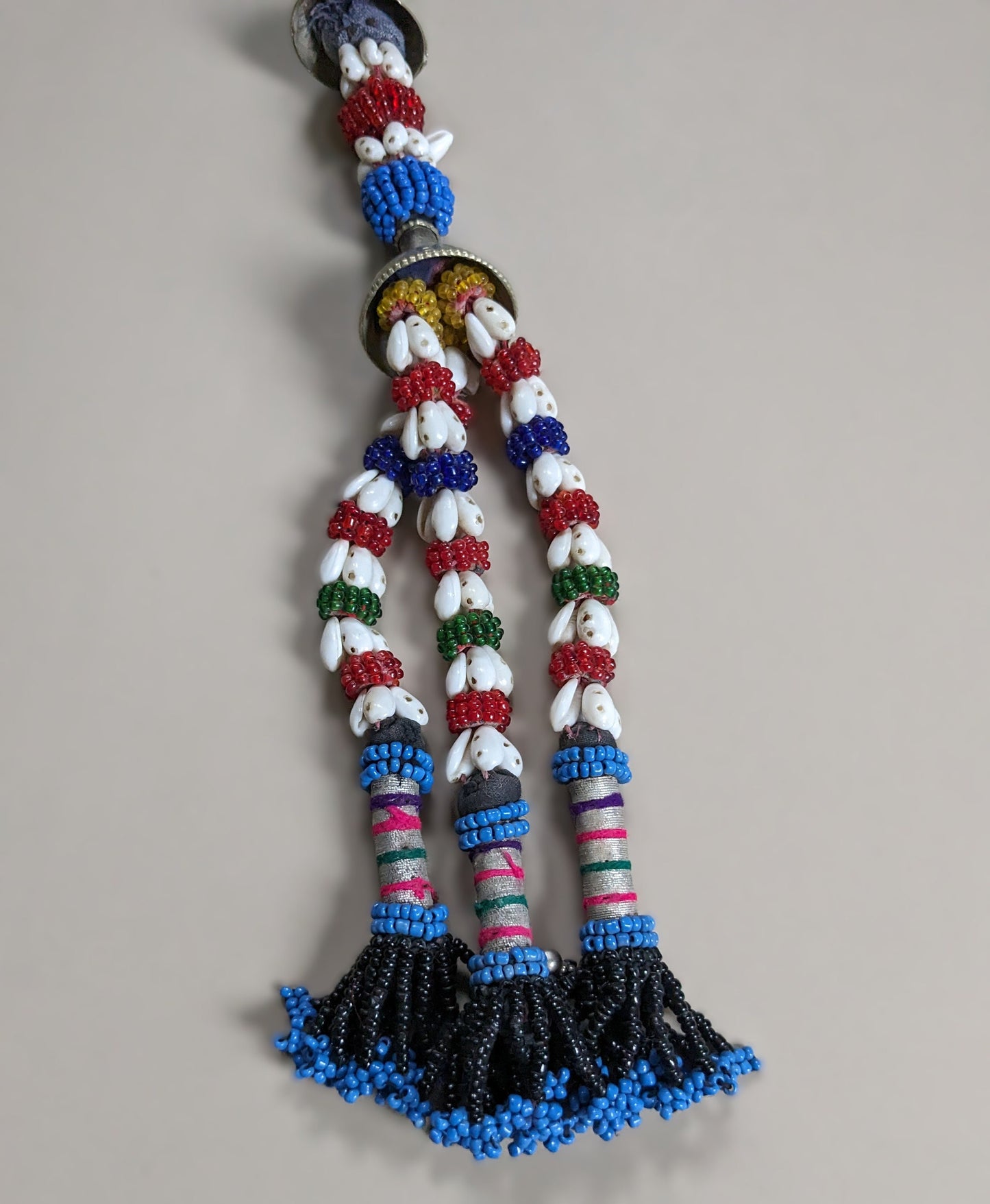 Beaded Tribal Tassel from Baluchistan Ethnic Adornment 12" (16318)