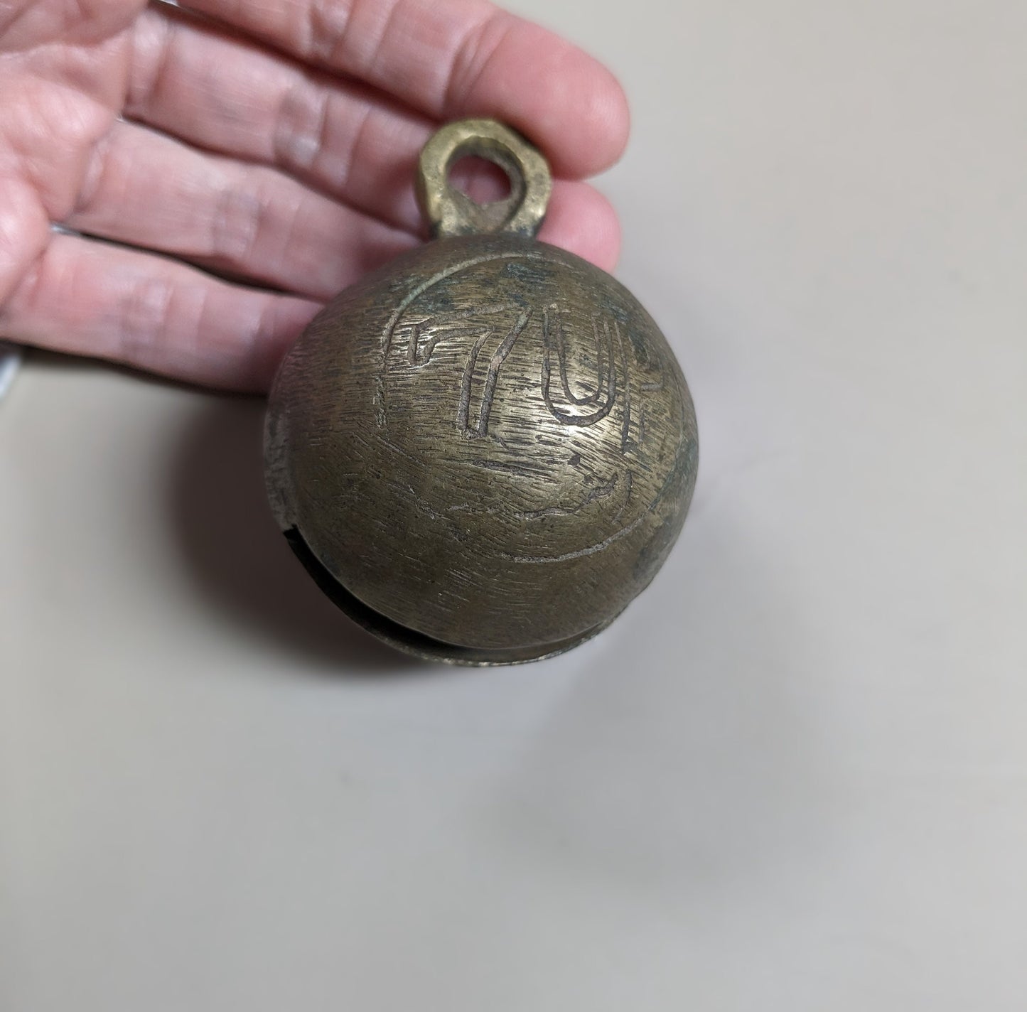 Oversize Vintage Brass Bell with 7UP Advert from Punjab (16814)