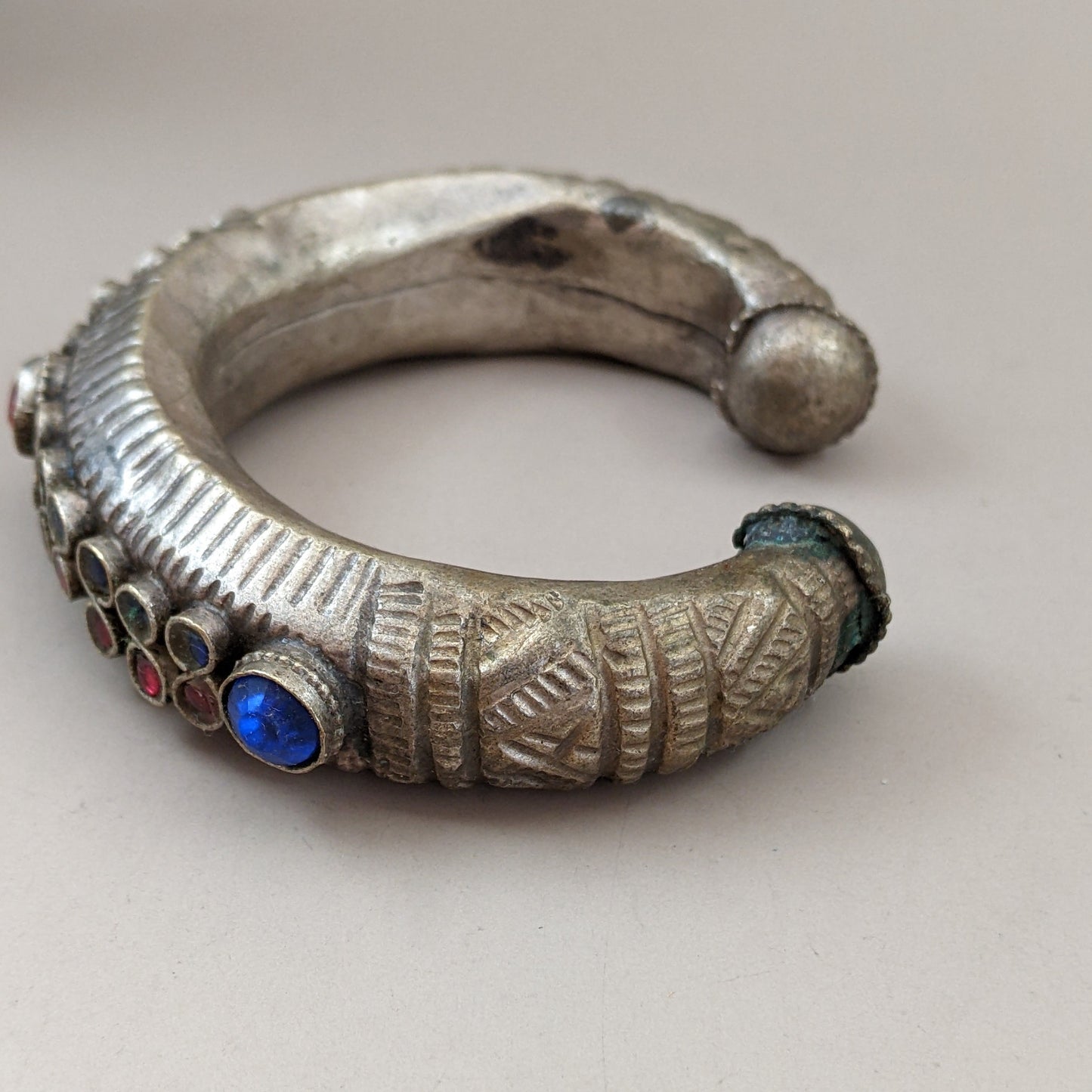 Vintage Small Tribal Cuff from Baluchistan C-Shape Jewelry 6.5" Wrist (15566)