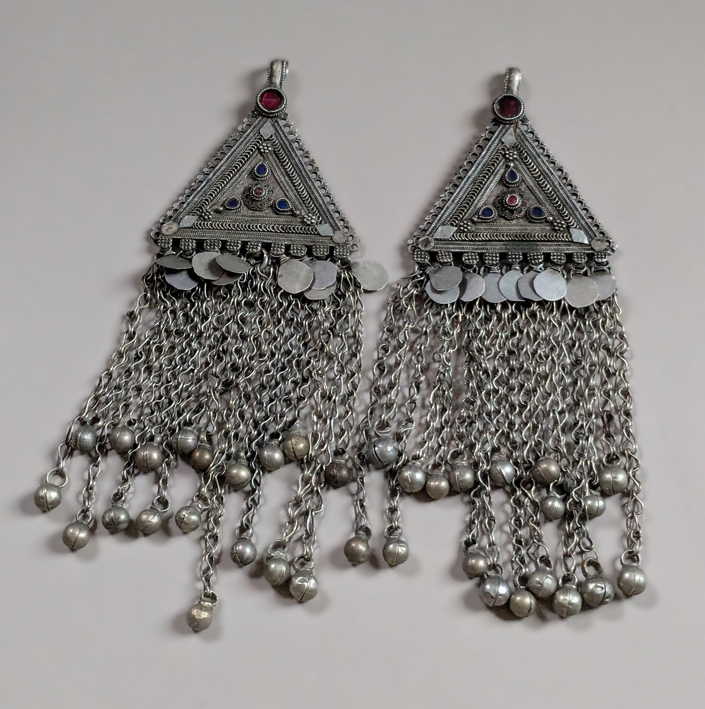 Matching Vintage Kuchi Tribal Pendants Hair Jewelry Large Adornment (16366)