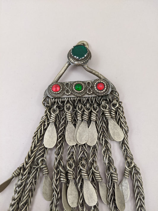 Kuchi Tribal Pendant 7.5" Long Vintage Afghan Jewelry (15543)