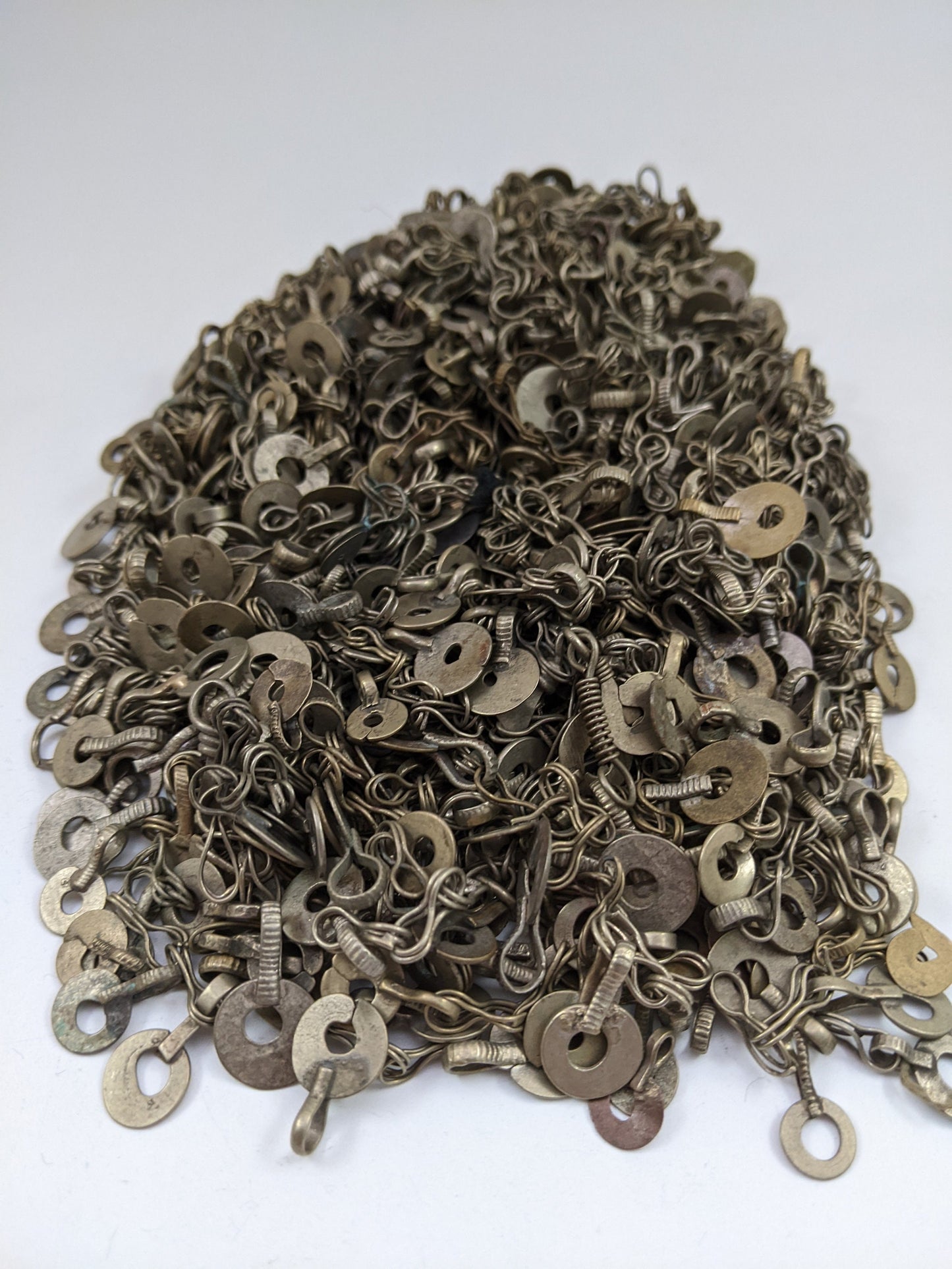 1 Pound Bulk Lot Kuchi Findings Open Round Dangles Chain Links (#14254)