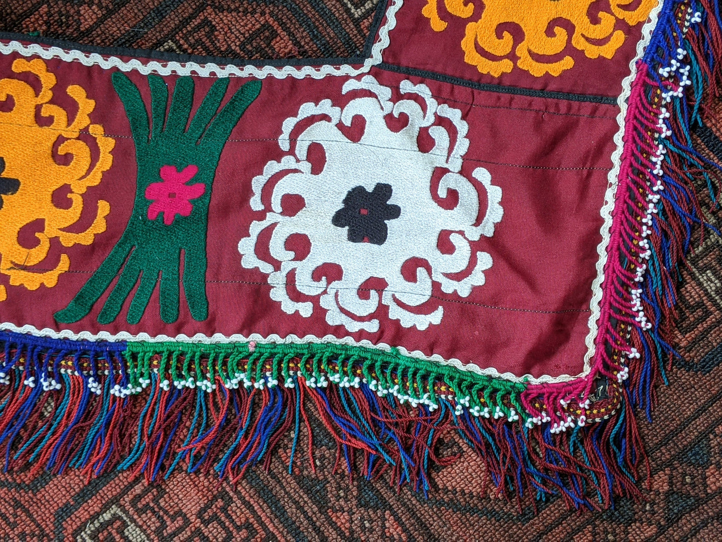 Uzbek Suzani Saya Saye Gosha Textile Segusha Central Asian Embroidery (#14274)