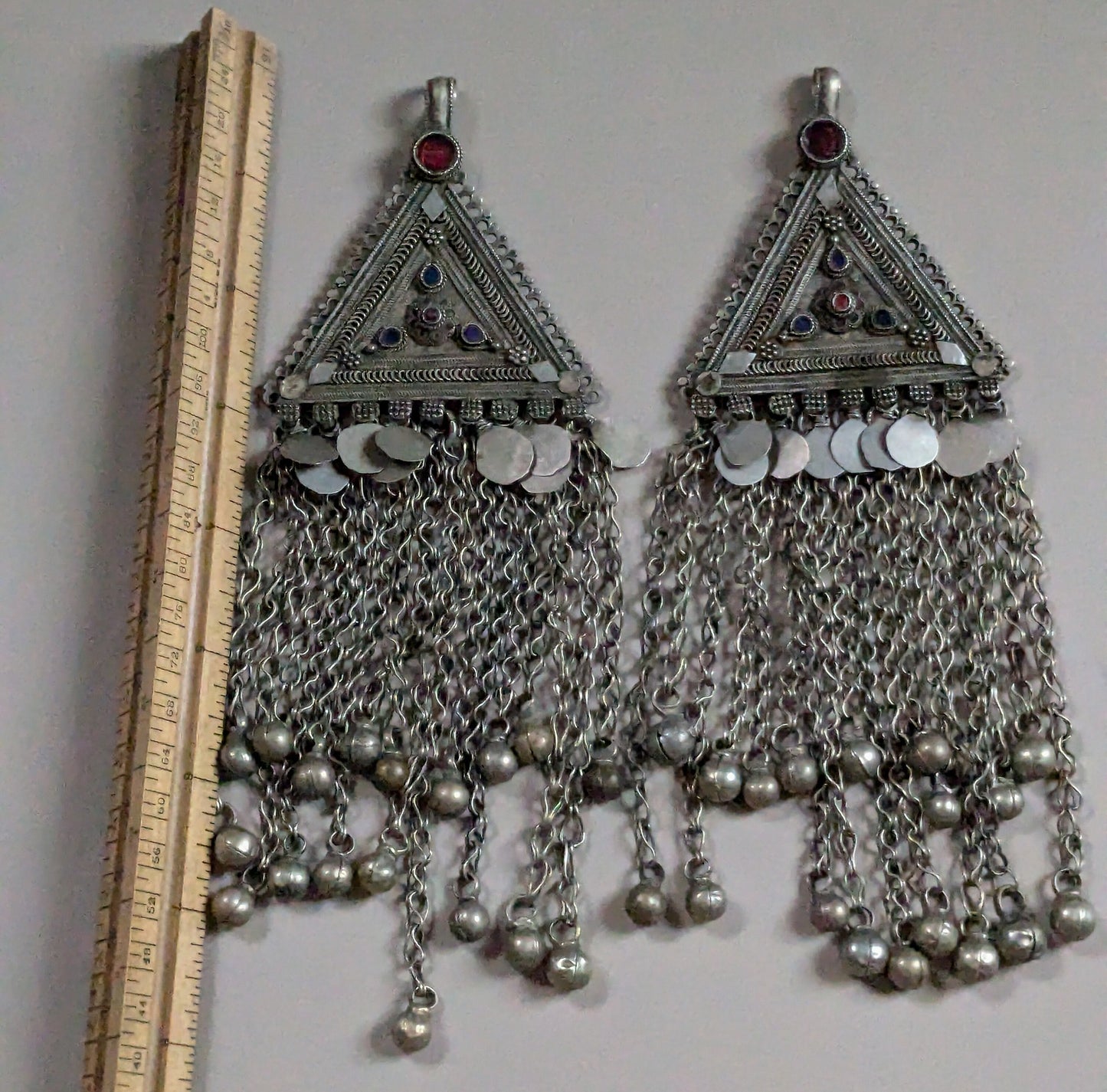 Matching Vintage Kuchi Tribal Pendants Hair Jewelry Large Adornment (16366)