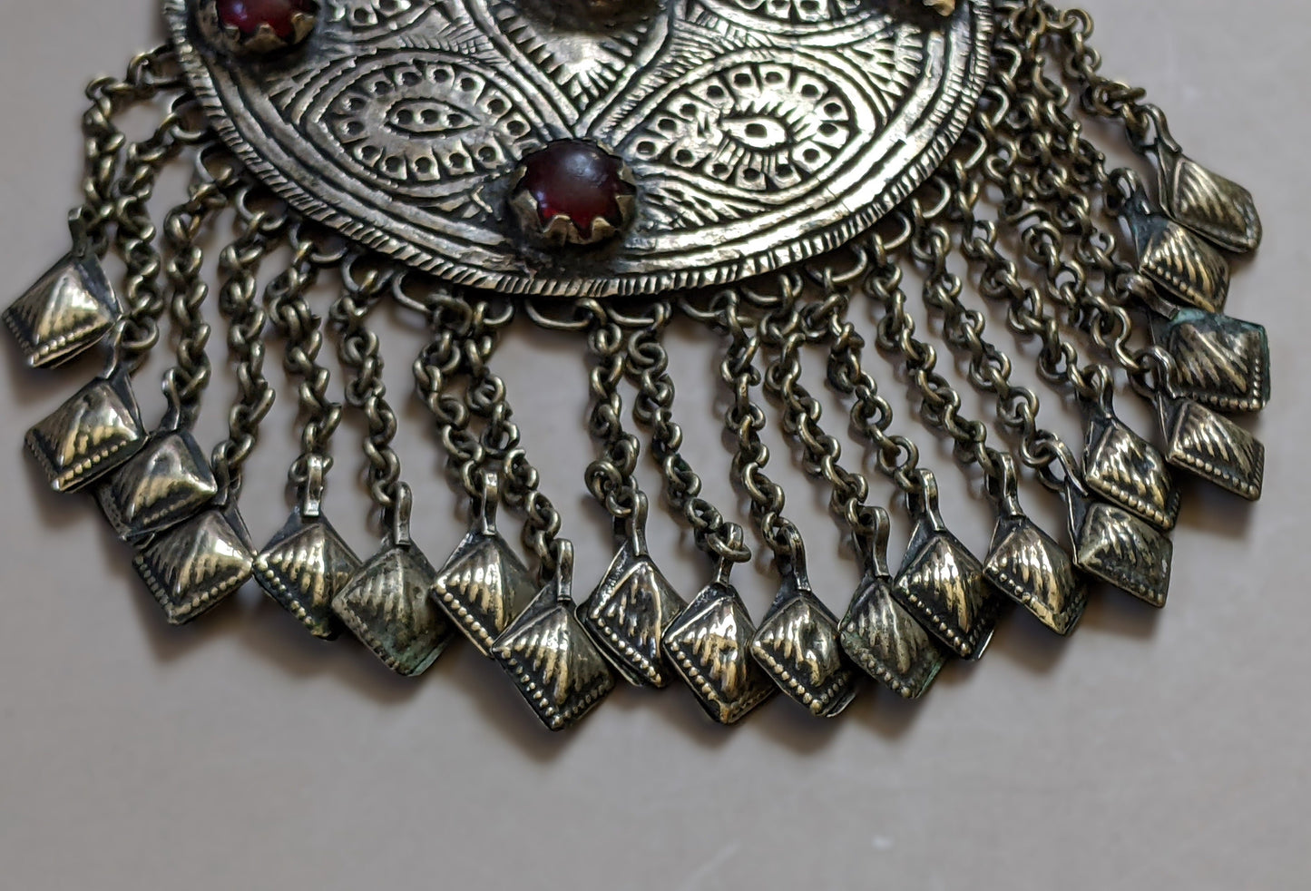 Vintage Kashmiri Choker Polished Restrung Unique Tribal Jewelry (16276)