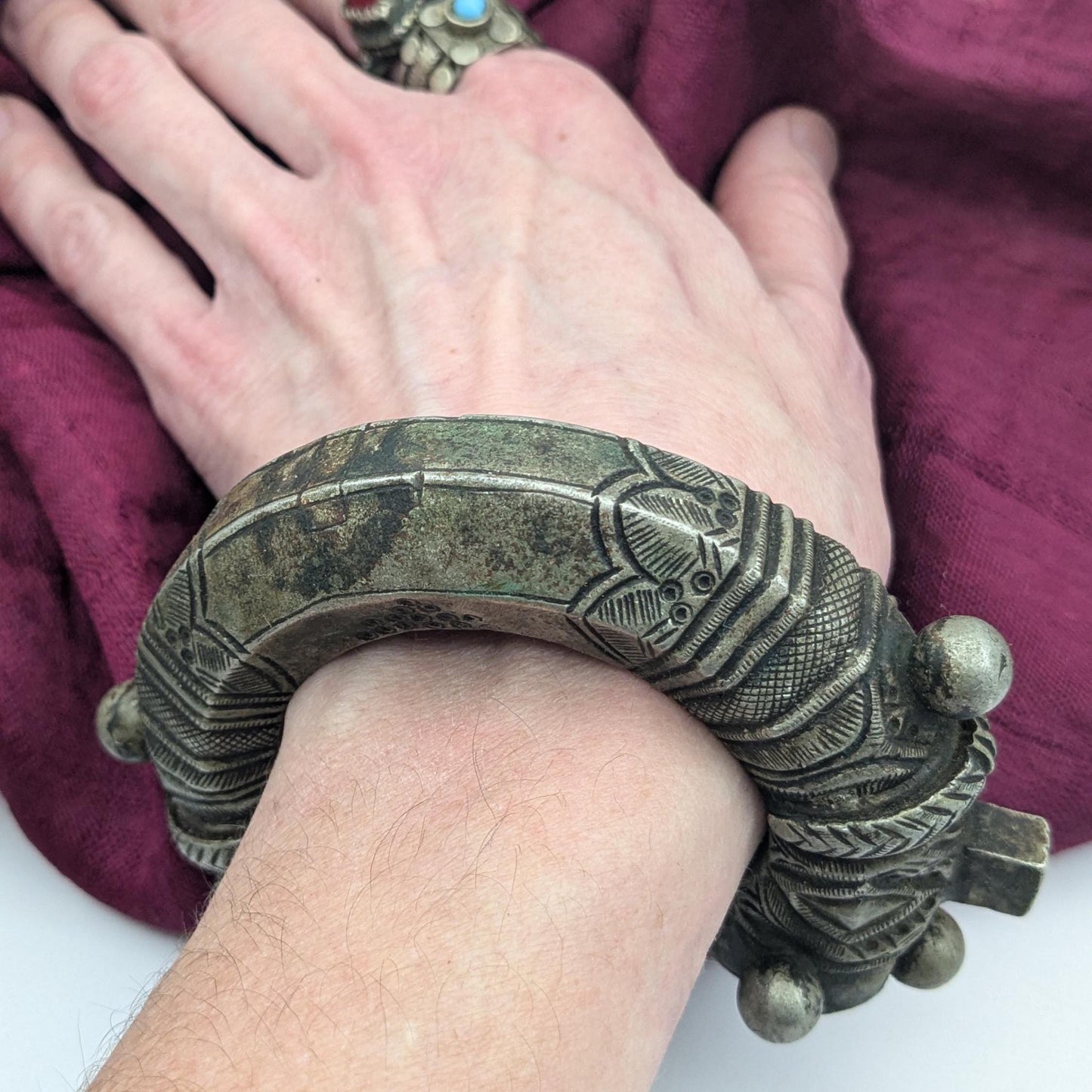 Old Afghan Pakistan Tirah Valley Bracelet Unique Makara Jewelry 6.25" (17314)